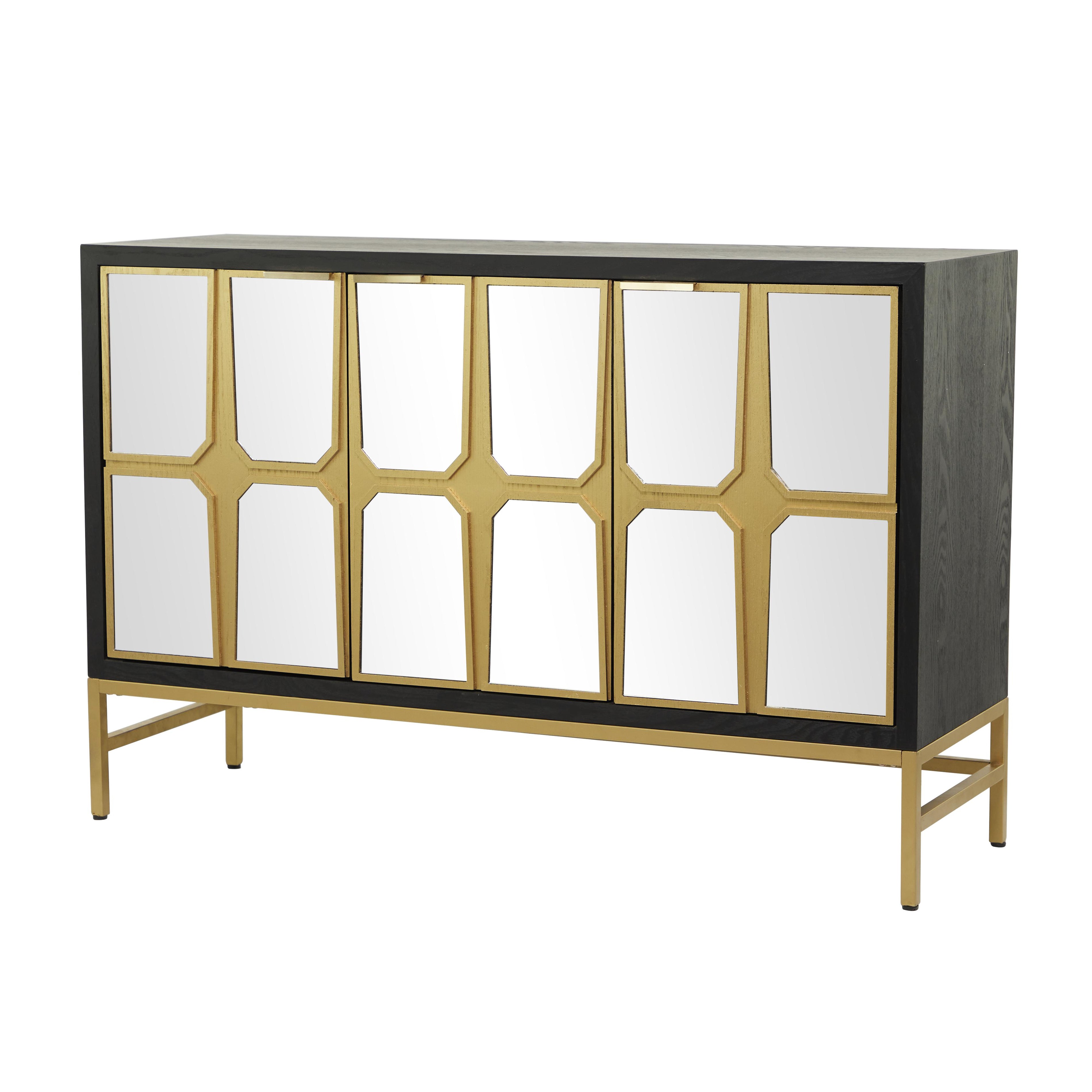 Wooden 3 Door Room Cabinet with Mirrored Front