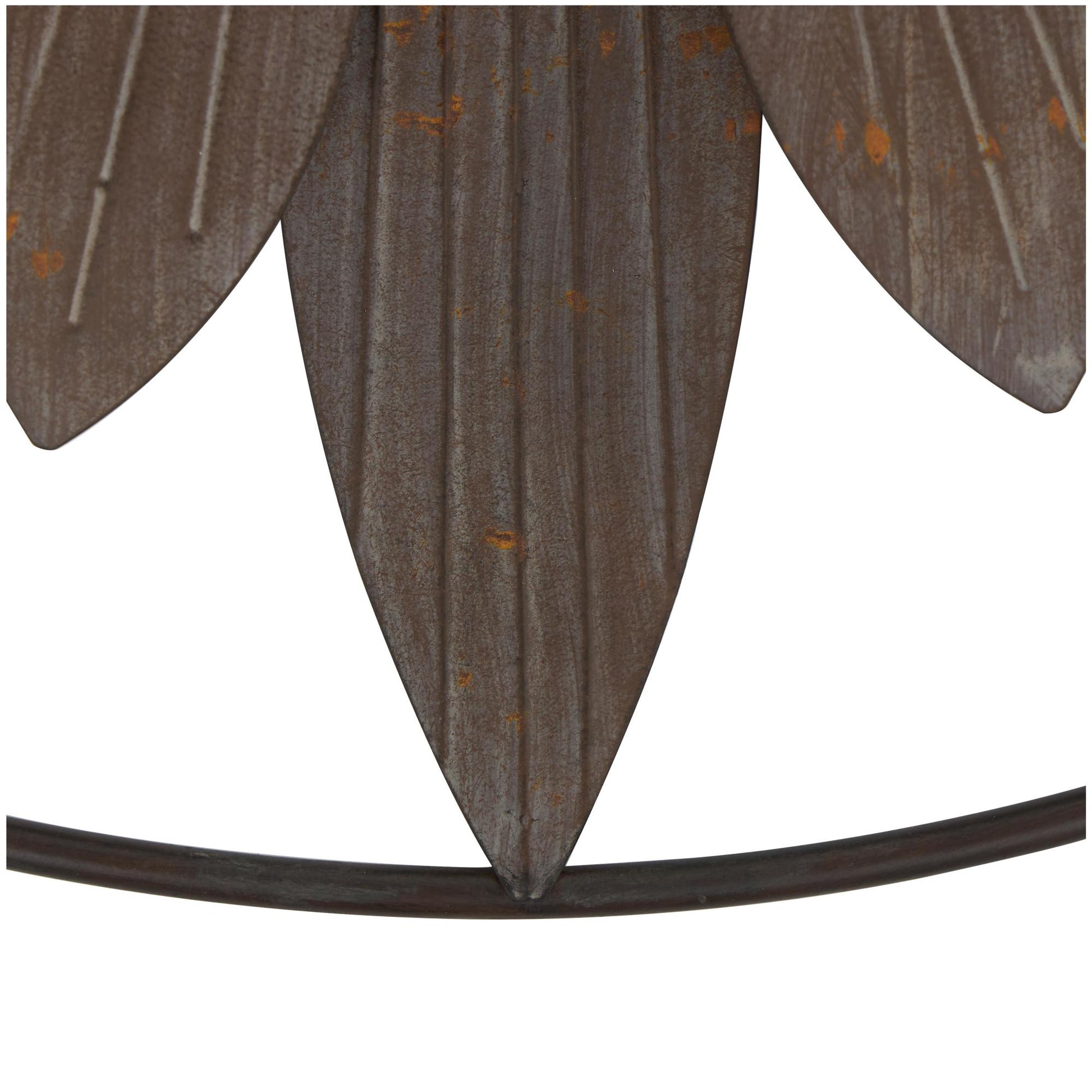 Sun Brown Metal Indoor Outdoor Home Wall Decor with Distressed Copper Like Finish