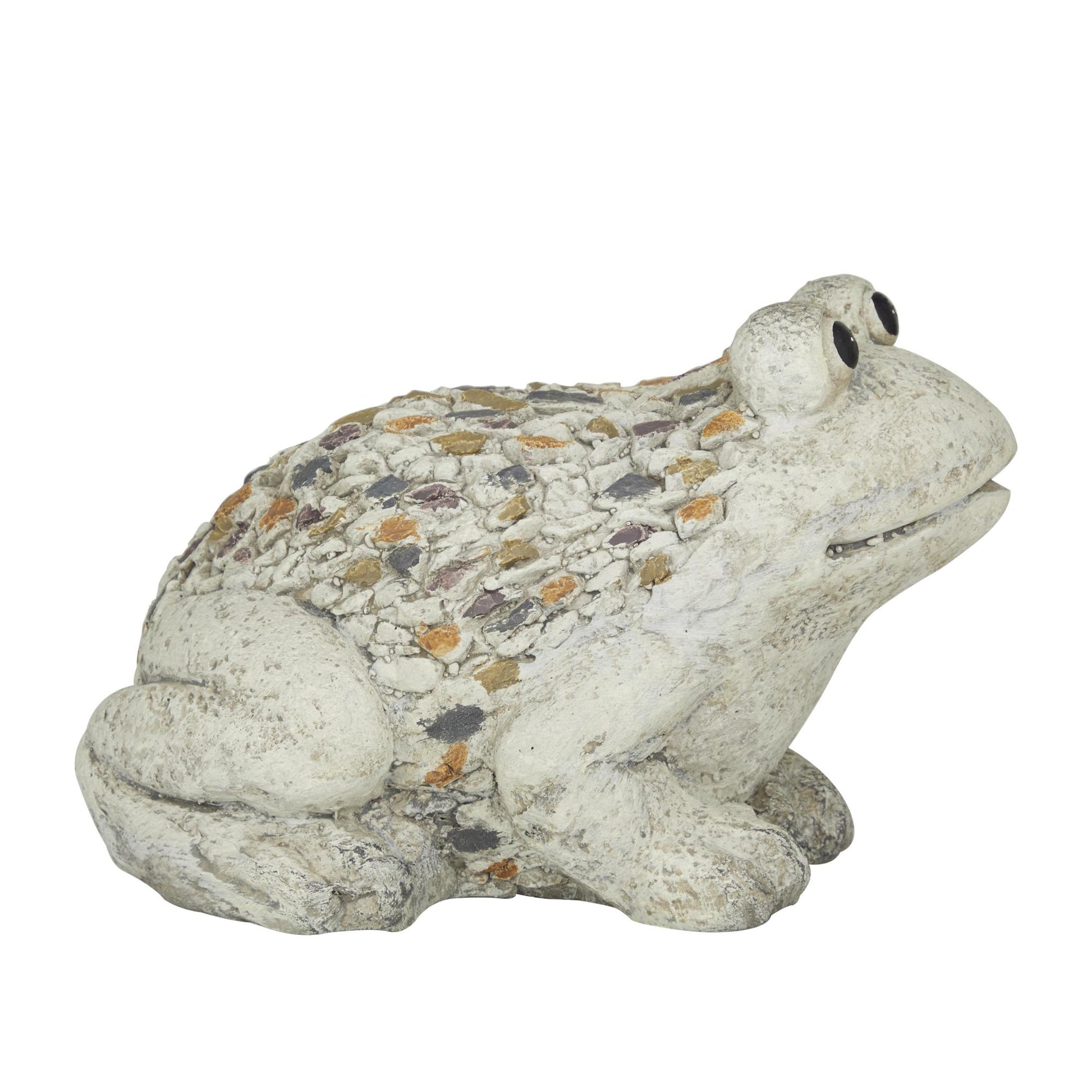 Frog Light Gray Polystone Indoor Outdoor Decorative Garden Sculpture