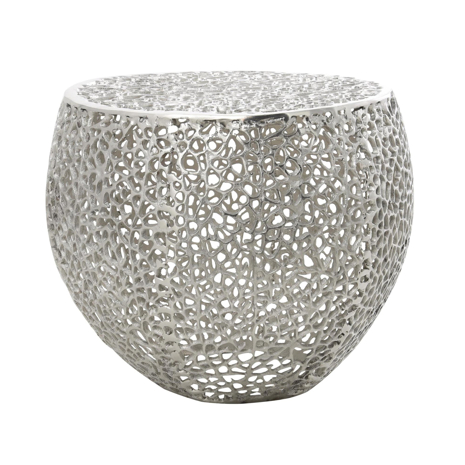 Coral Aluminum Metal Abstract Side End Accent Table