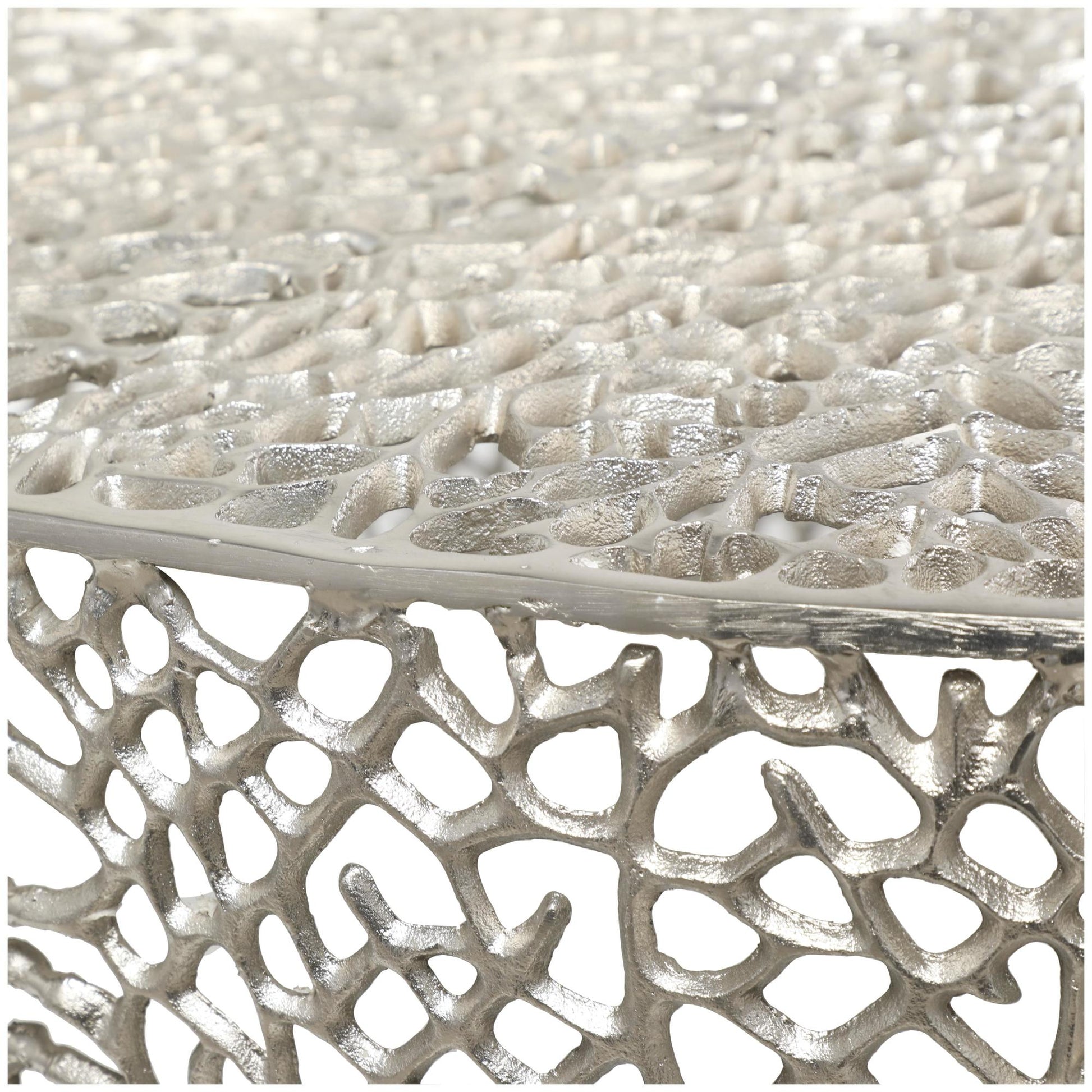 Coral Aluminum Metal Abstract Living Room Coffee Table 44" x 44" x 13"