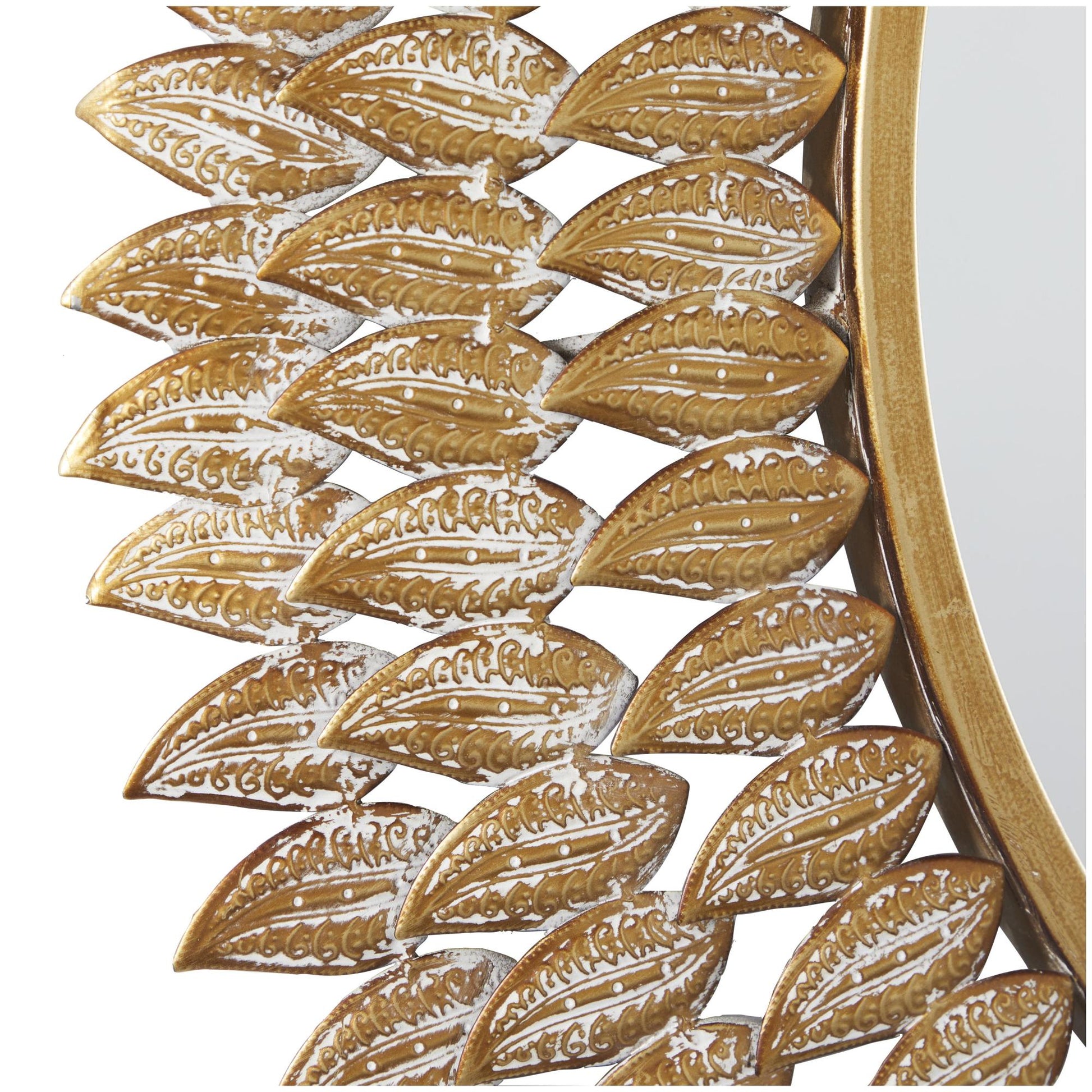 Leaf Gold Metal Radial Room Wall Mirror