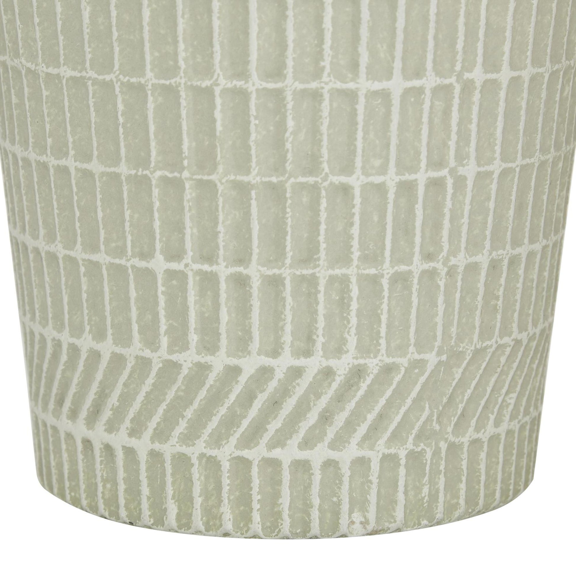 White Metal Textured Decorative Vase