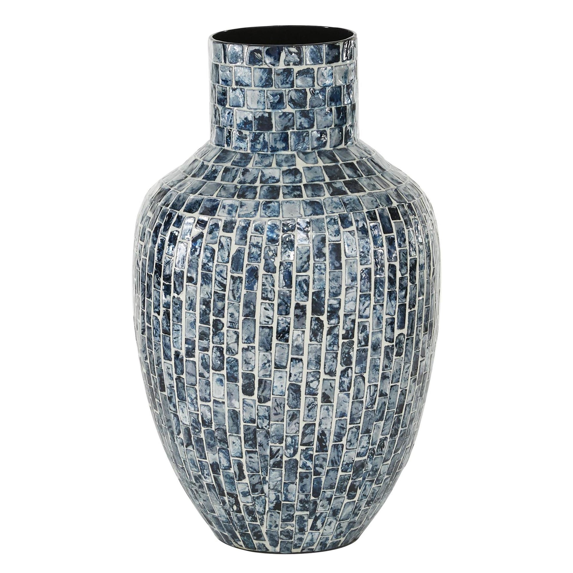 Blue Mother of Pearl Shell Handmade Decorative Vase