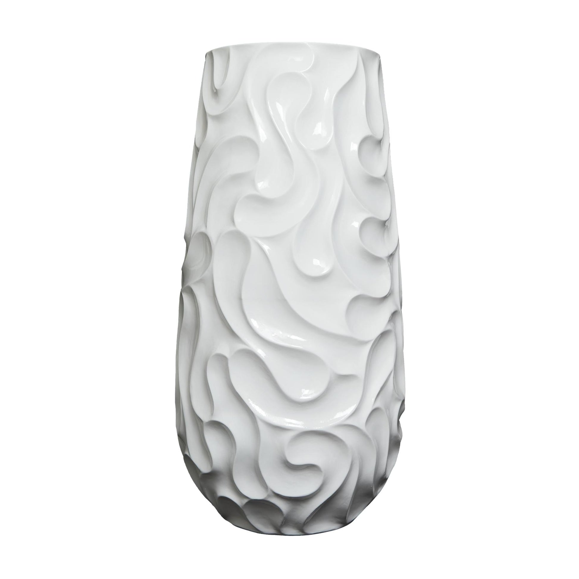 Resin Large Wavy Textured Floor Decorative Vase