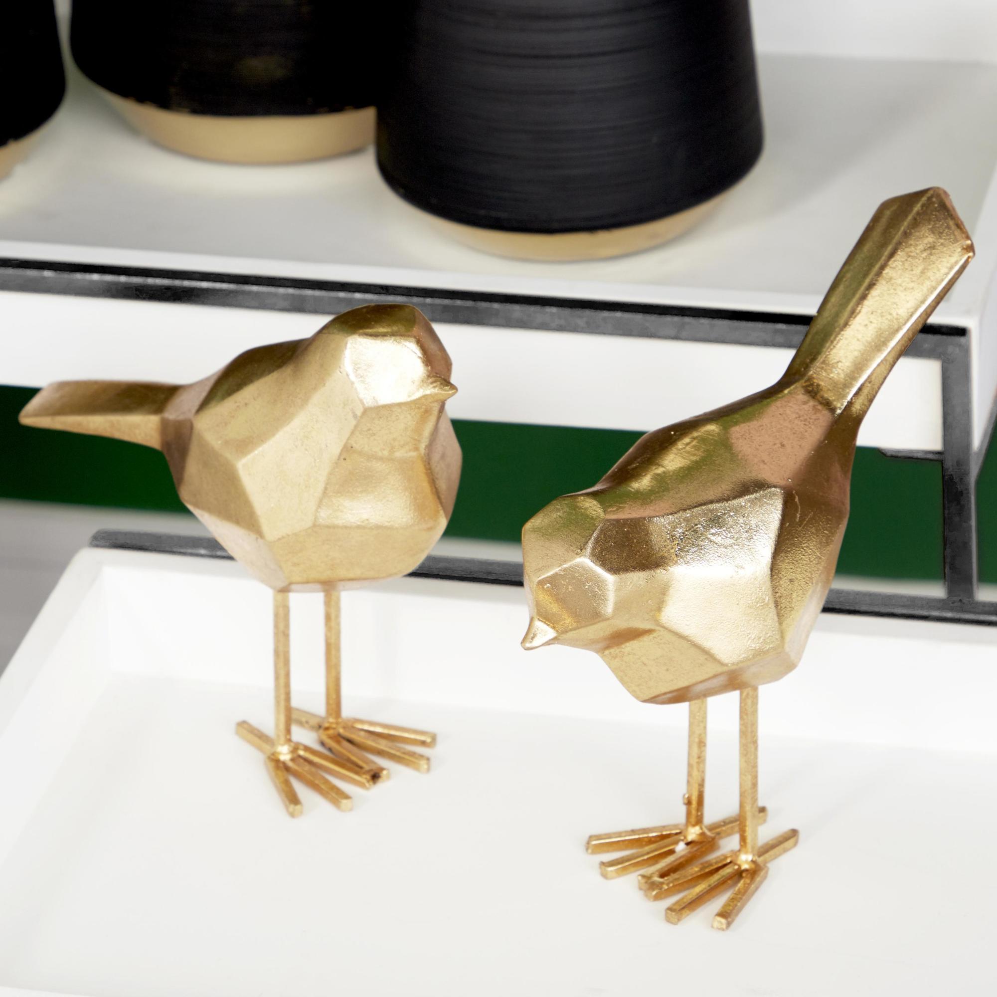 CosmoLiving by Cosmopolitan Set of 2 Bird Polystone Decorative Sculpture