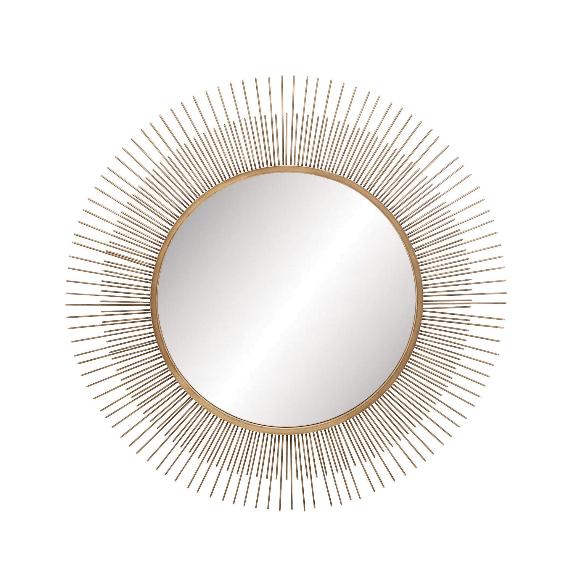 Starburst Gold Metal Room Wall Mirror with Thin Wire Rods