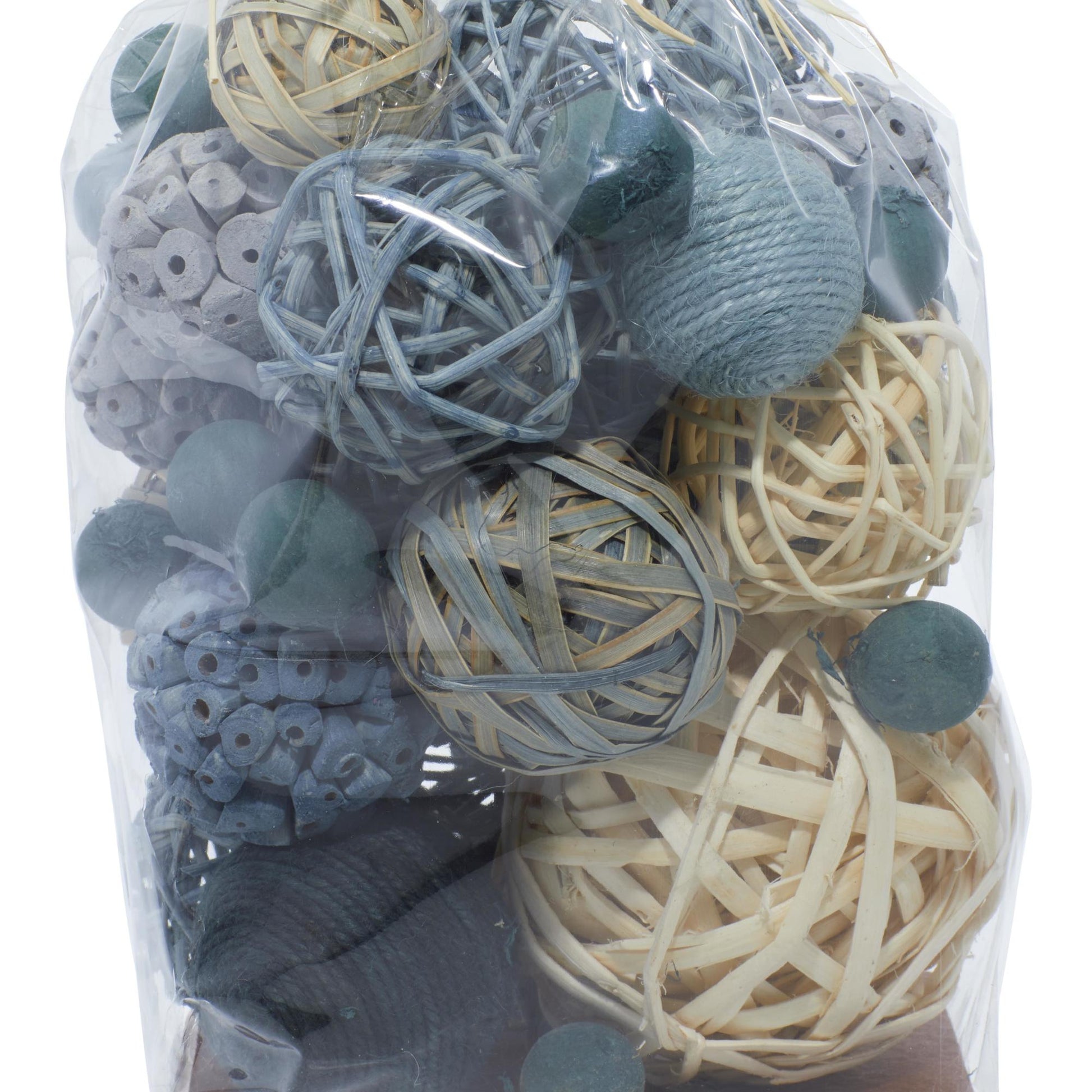 Set of 3 Gray Dried Plant Handmade Decorative Orbs & Vase Filler with Varying Designs