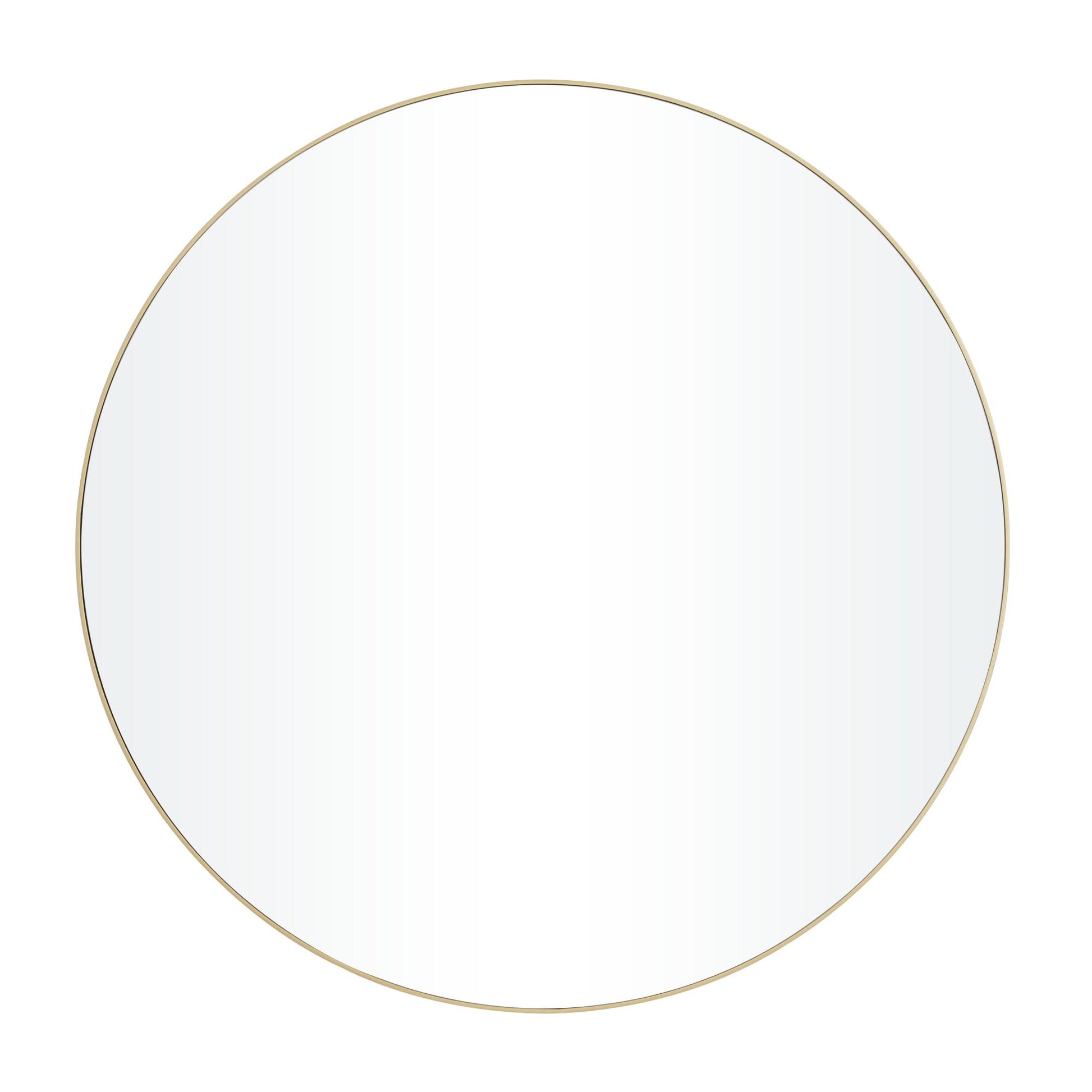 Wooden Large Round Minimalistic Room Wall Mirror with Thin Frame 42" x 2" x 42"