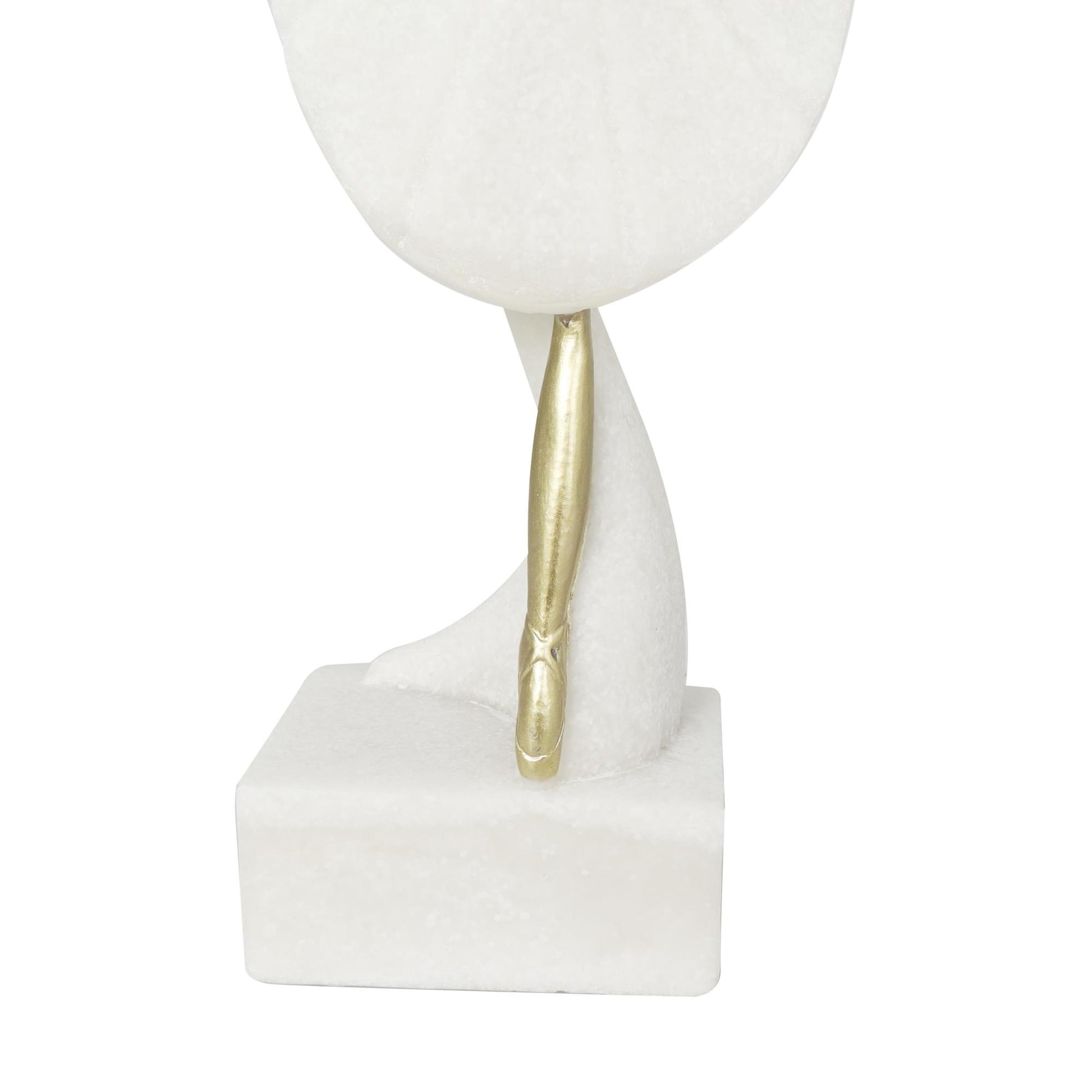 Dancer Cream Polystone Ballet Decorative Sculpture with Gold Accents