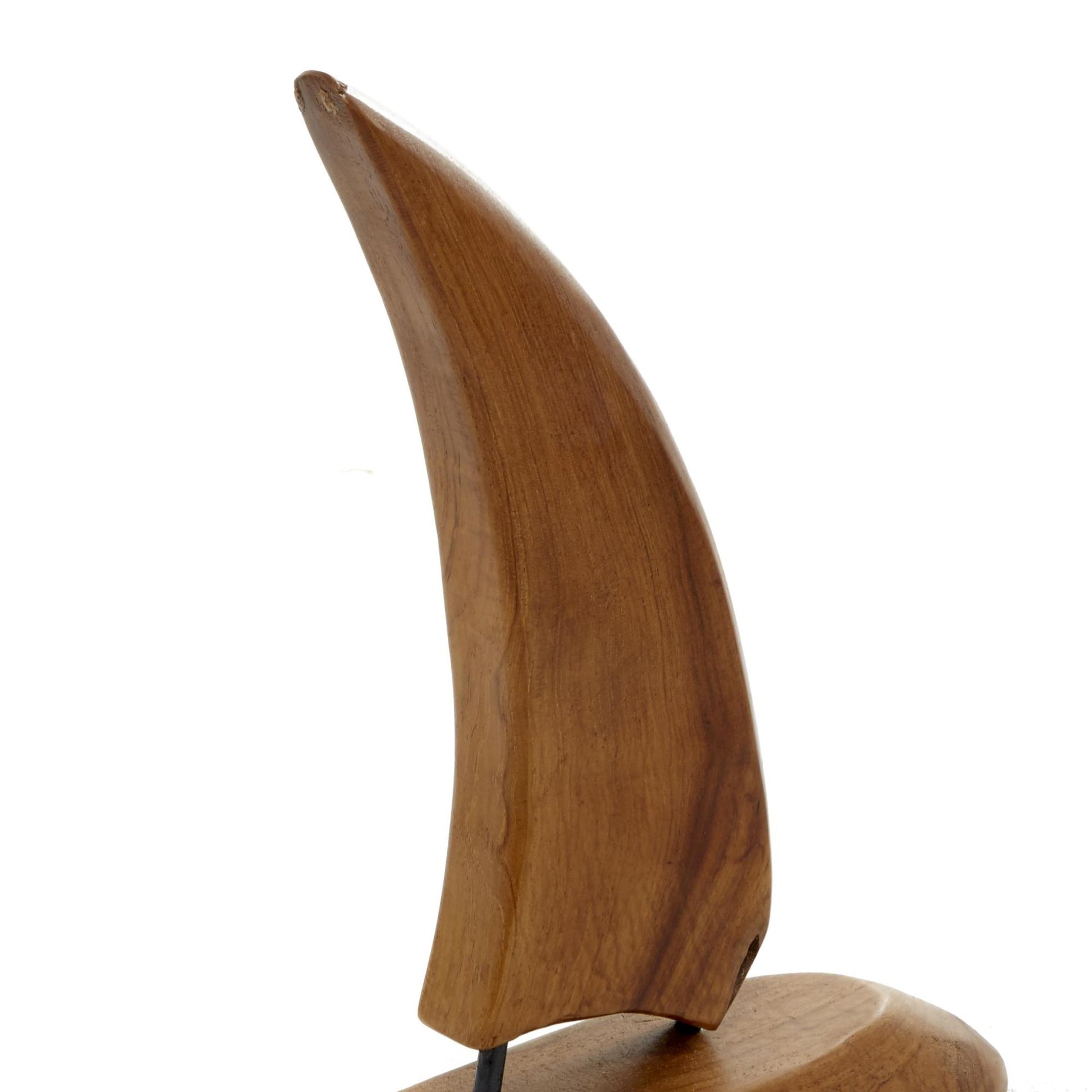 Set of 3 Sail Boat Brown Teak Wood Handmade Decorative Sculpture