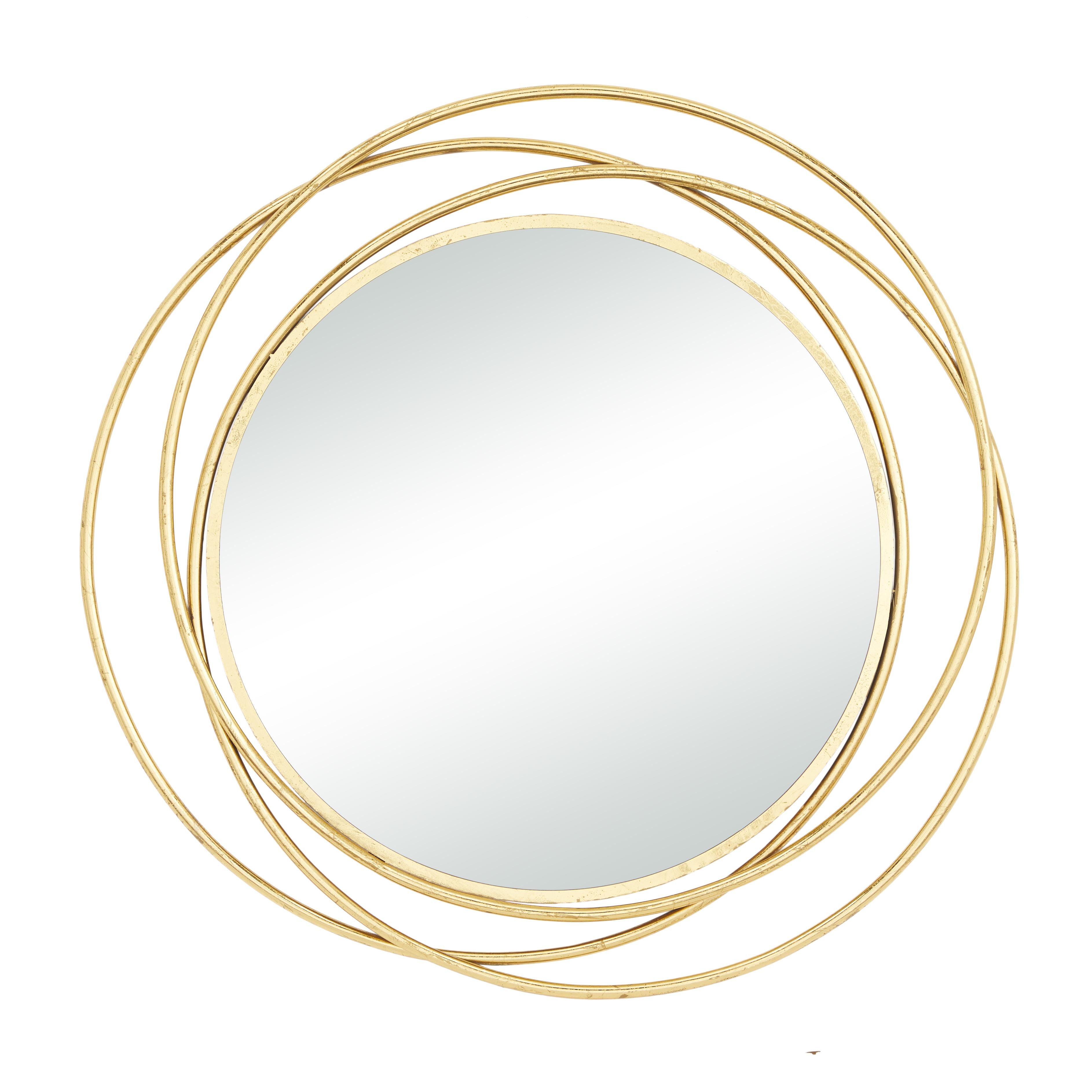 Metal Room Wall Mirror with Overlapping Circles