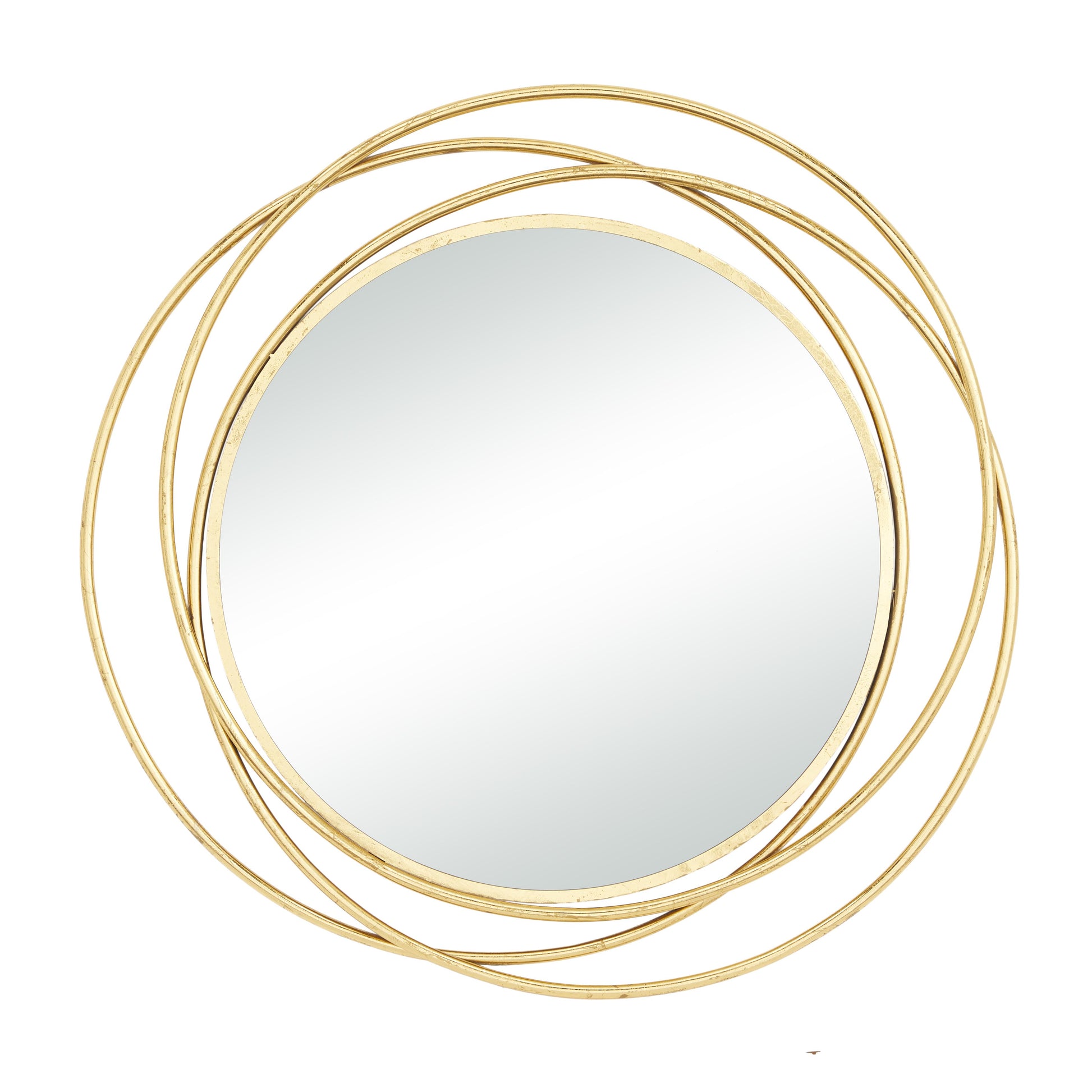 Metal Room Wall Mirror with Overlapping Circles