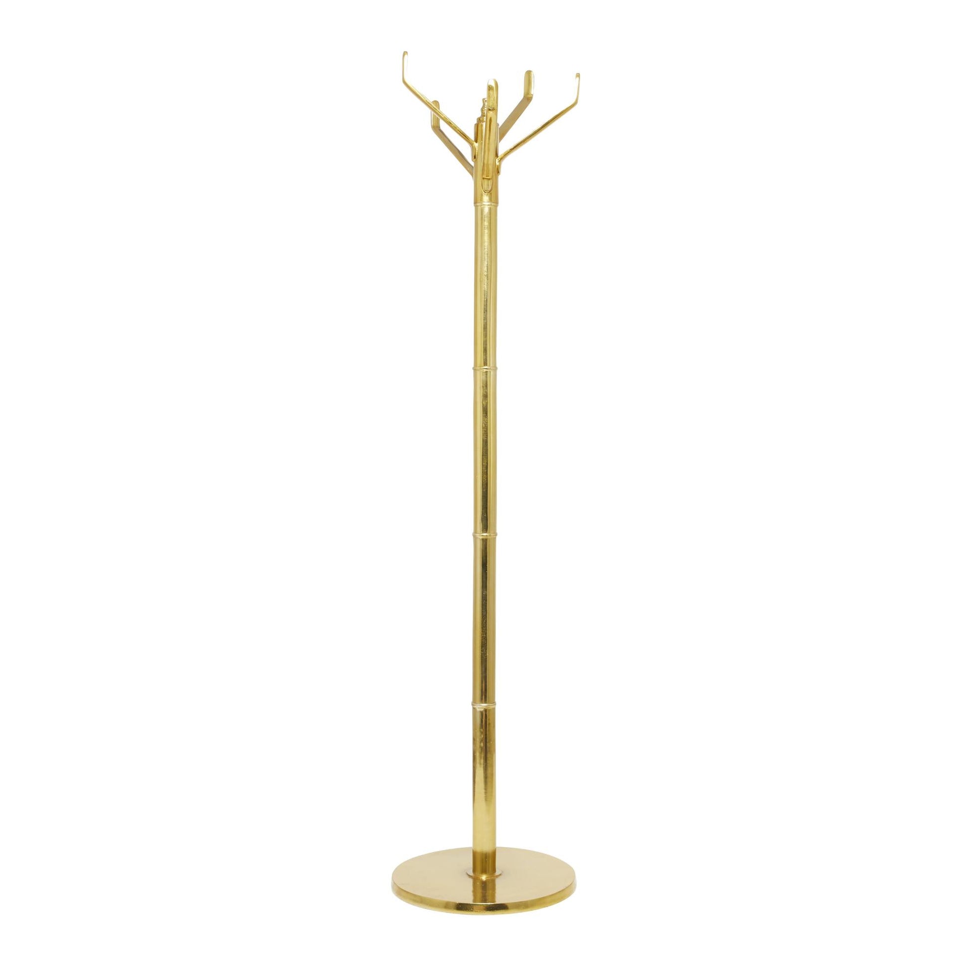 Aluminum Metal Sleek 4 Hook Freestanding Coat Rack