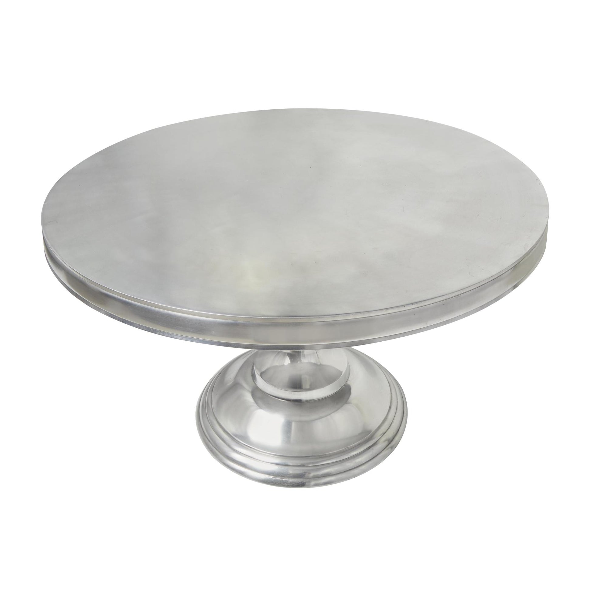 Aluminum Metal Sleek Ball Centered Base Living Room Coffee Table with Pedestal Base 30" x 30" x 19"
