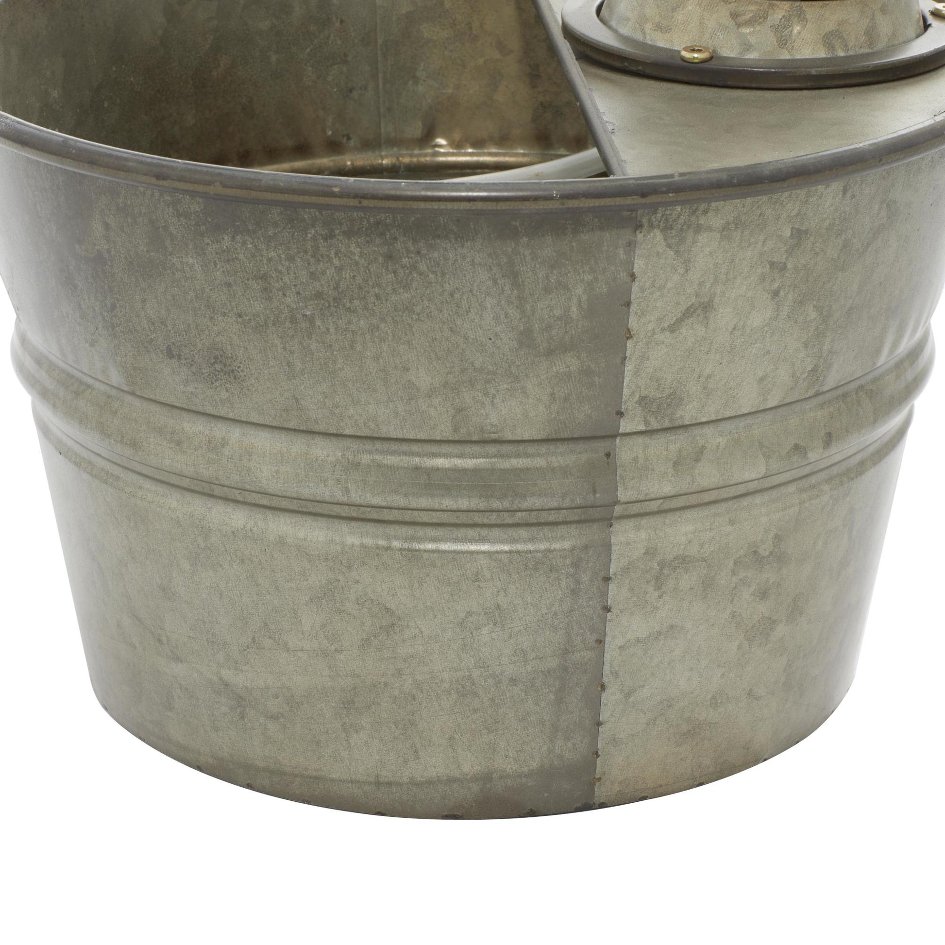 Gray Metal Indoor Outdoor Fountain with Pump Style Faucet