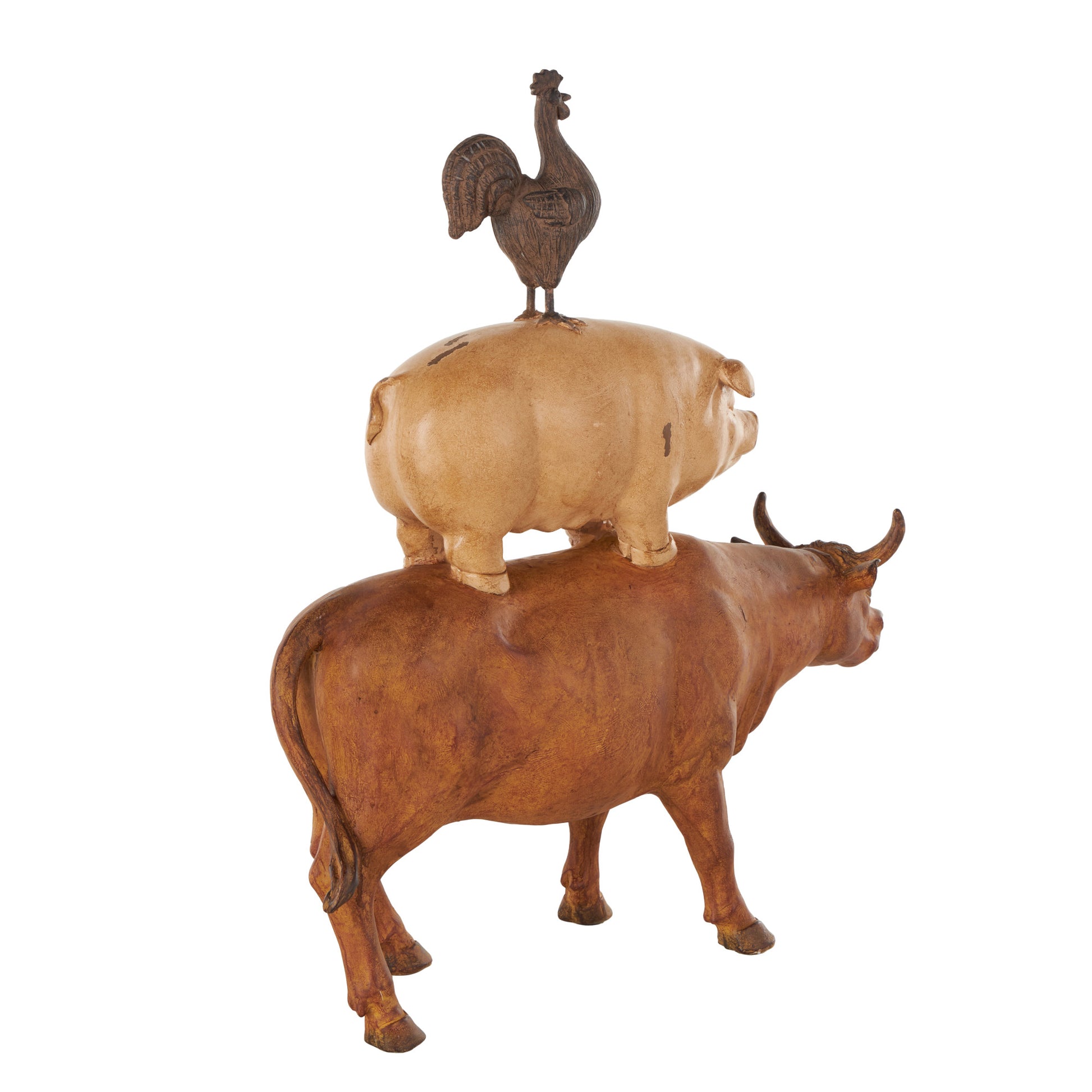 Farm Animals Resin Stacked Decorative Sculpture