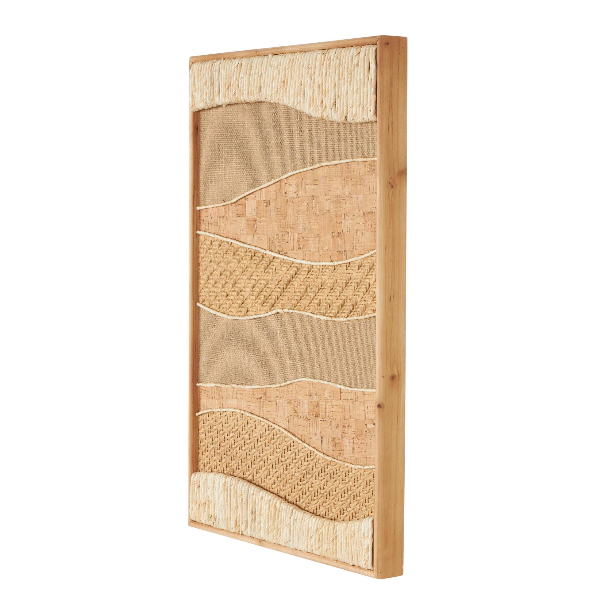 Abstract Brown Wood Handmade Horizontal Mixed Media Home Wall Decor with Various Textures and Patterns