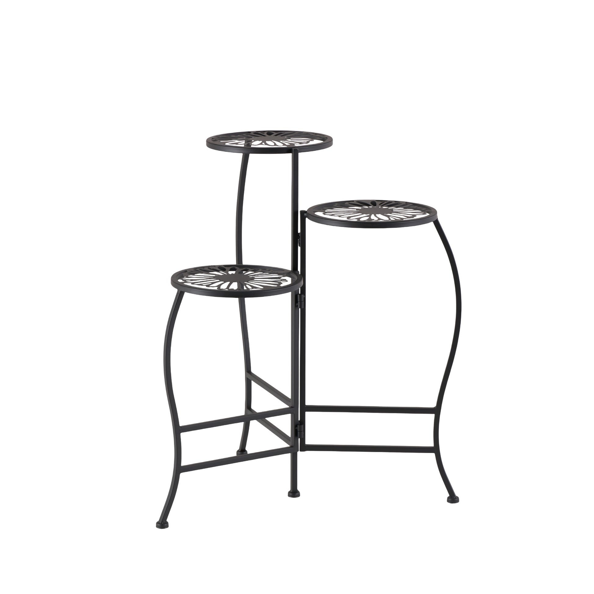 Floral Metal 3 Tier Indoor Outdoor Plantstand 21" x 17" x 24"