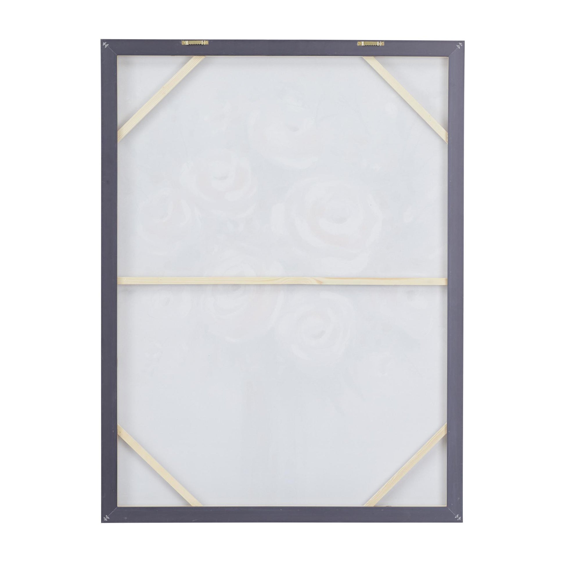 Floral White Canvas Bouquet Living Room Framed Wall Art with Silver Frame