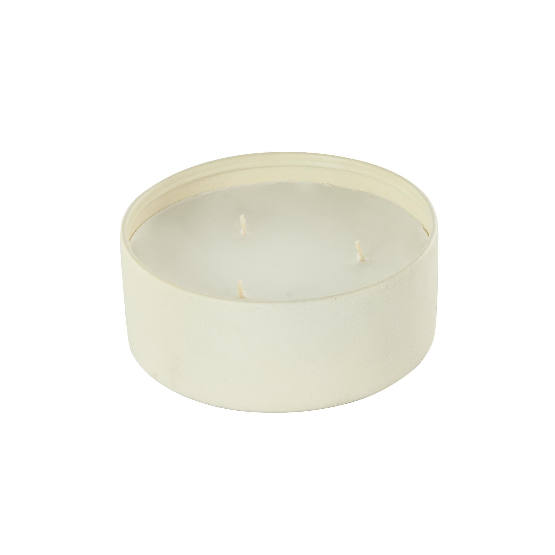 Metal Tangerine Splash Scented Textured 22oz 3 Wick Decorative Candle with White Wax