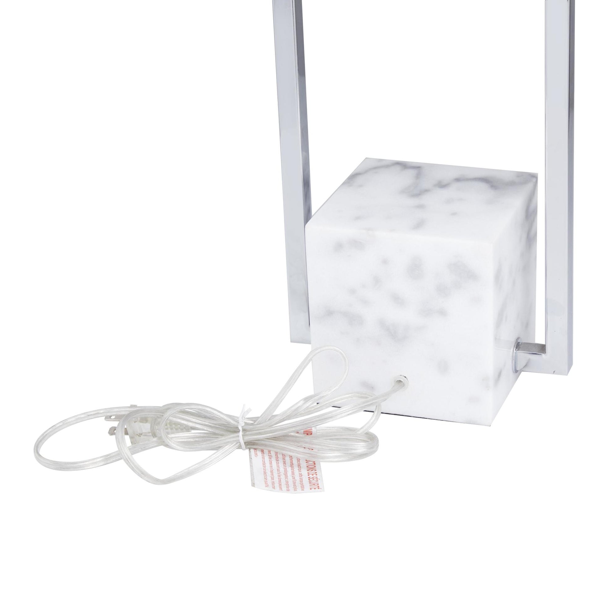 CosmoLiving by Cosmopolitan Geometric Marble Room Table Lamp with Square Shade