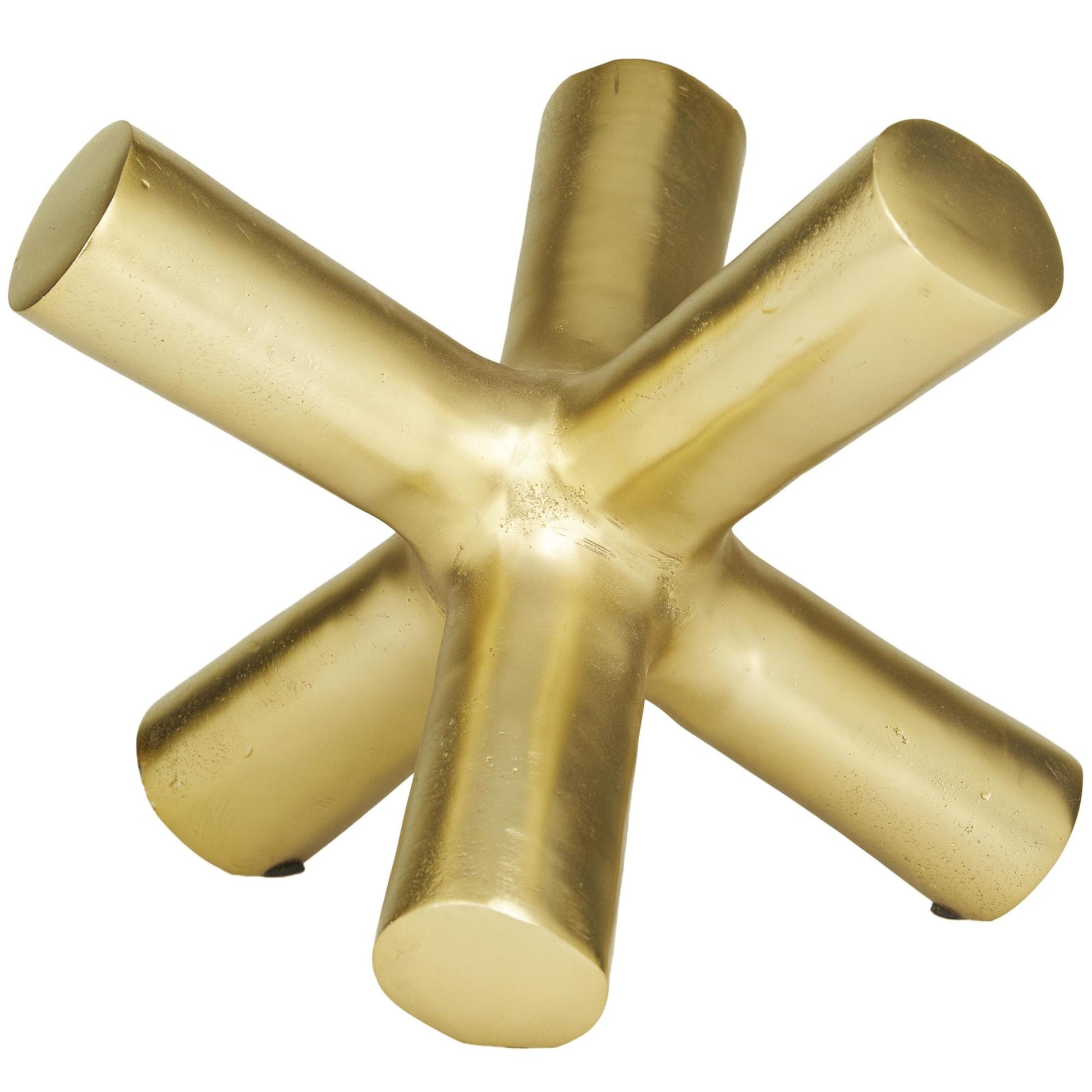 Abstract Aluminum Metal Jack Decorative Sculpture 10" x 10" x 9"