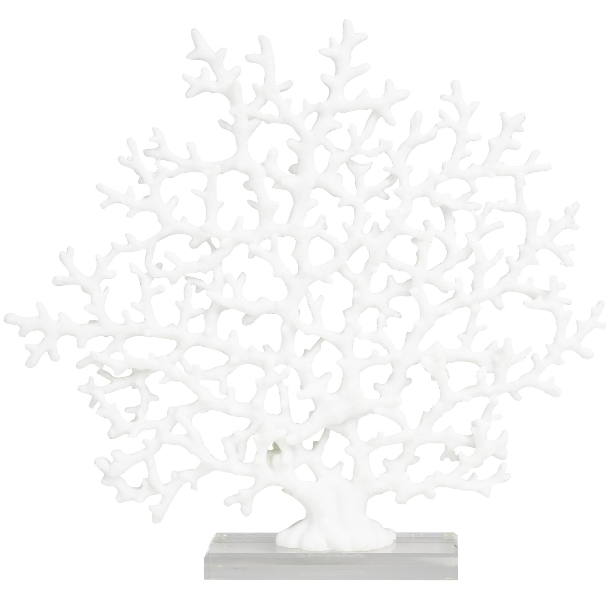 Coral Resin Decorative Sculpture with Clear Resin Base