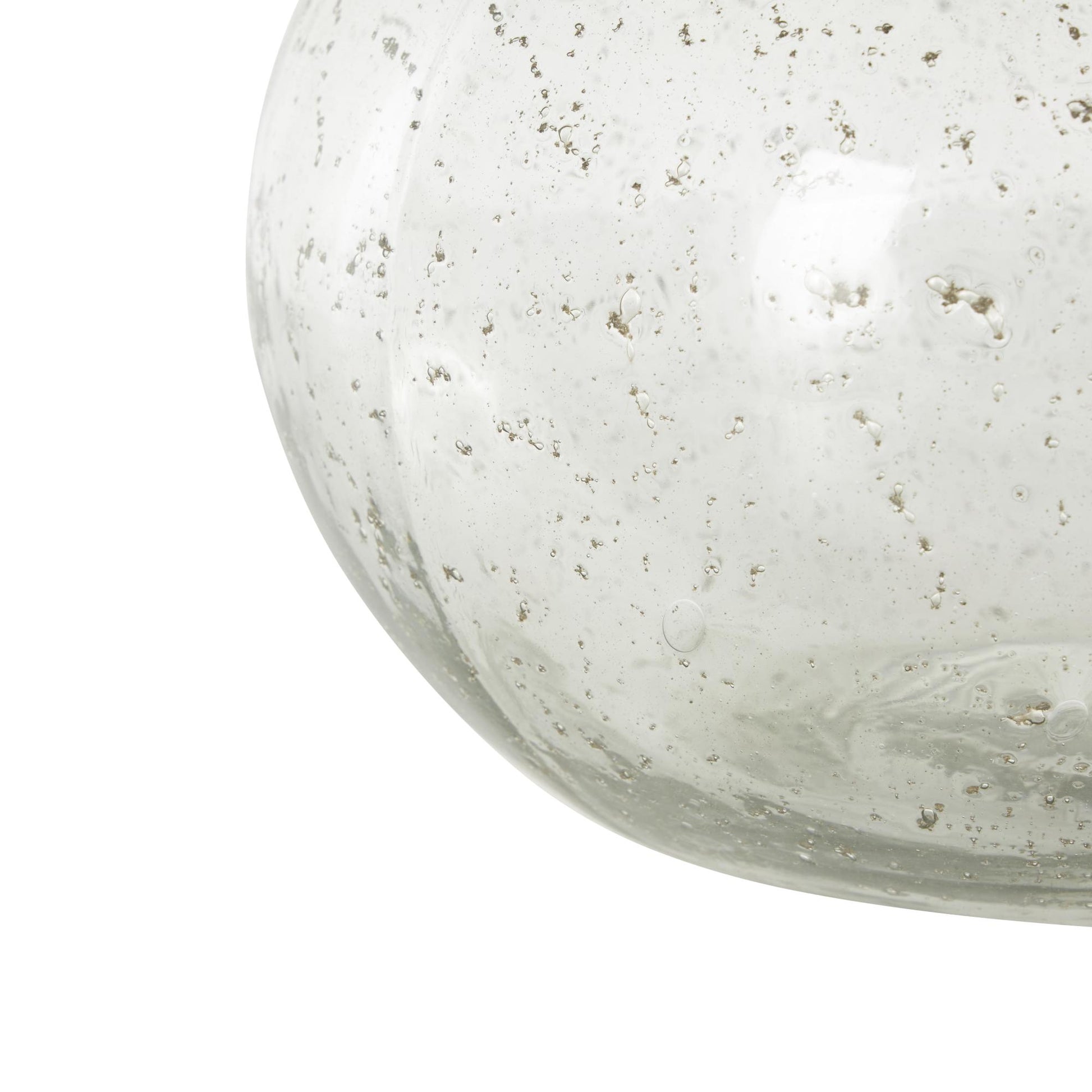 Clear Glass Speckled Decorative Vase with Brown Accents