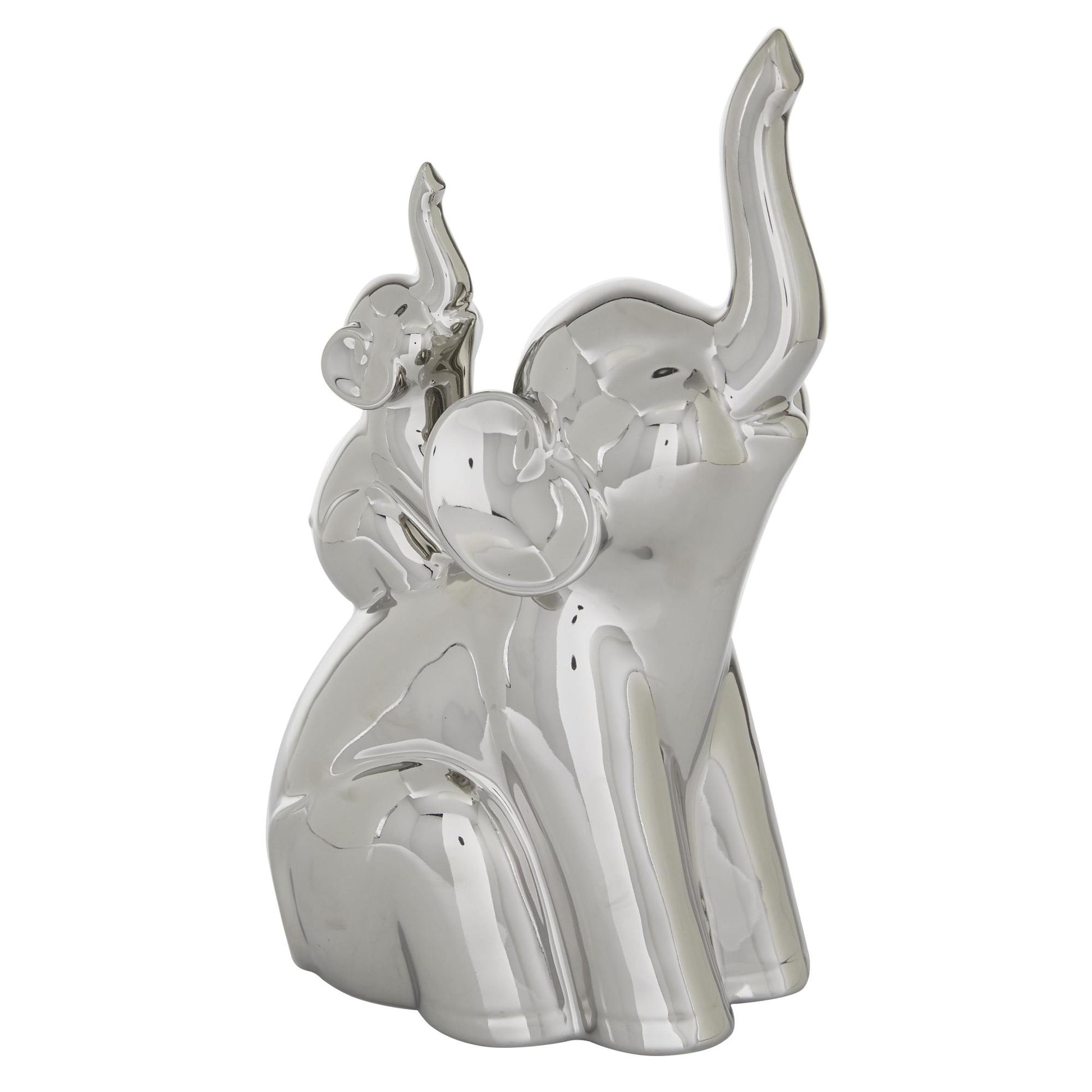 Elephant Silver Porcelain Ceramic Decorative Sculpture
