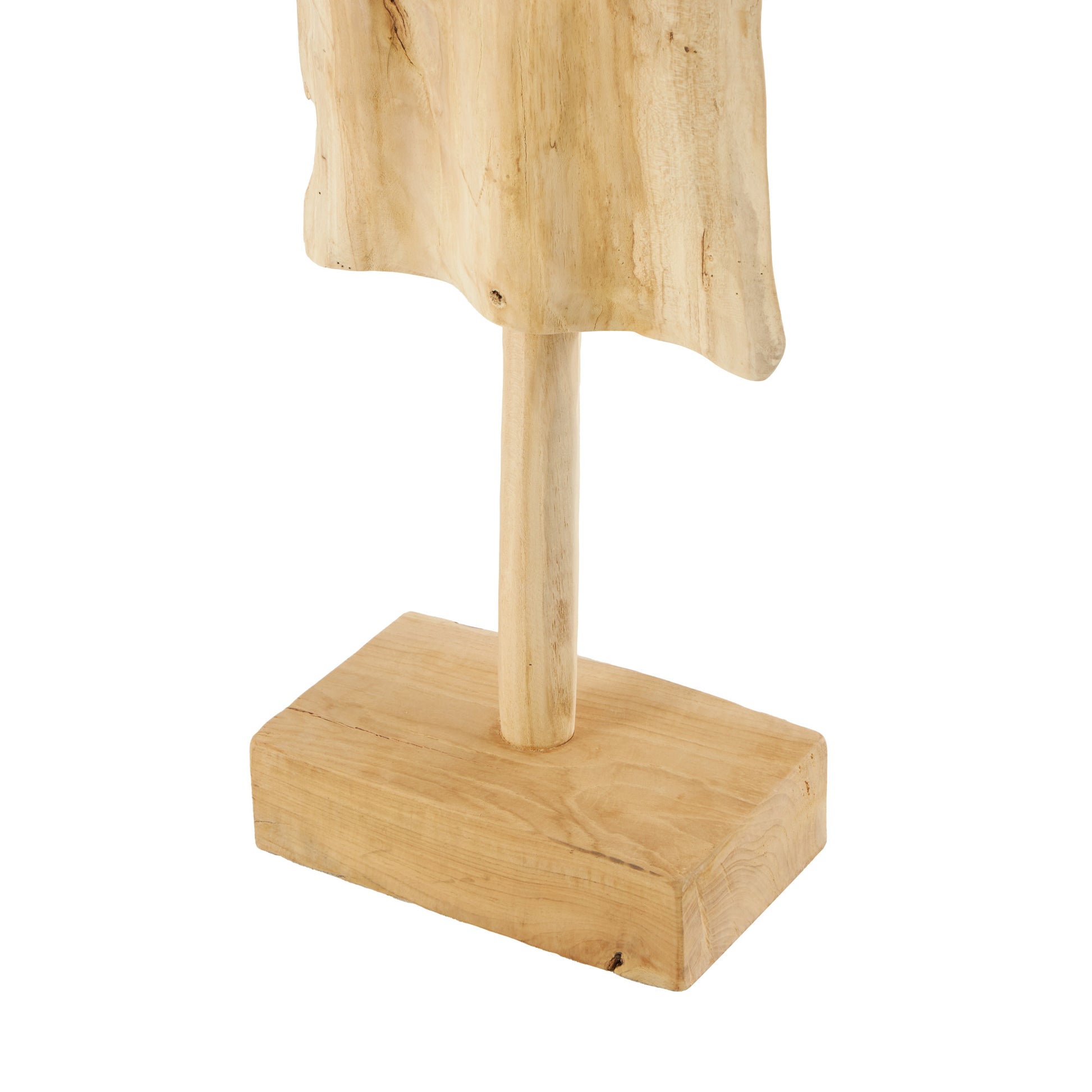 Abstract Brown Teak Wood Handmade Live Edge Floor Decorative Sculpture