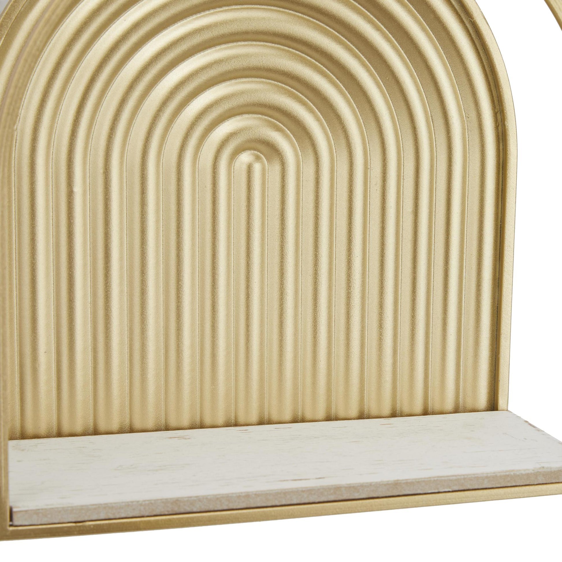 CosmoLiving by Cosmopolitan Set of 2 Gold Metal Arched 2 Shelves Room Wall Shelf