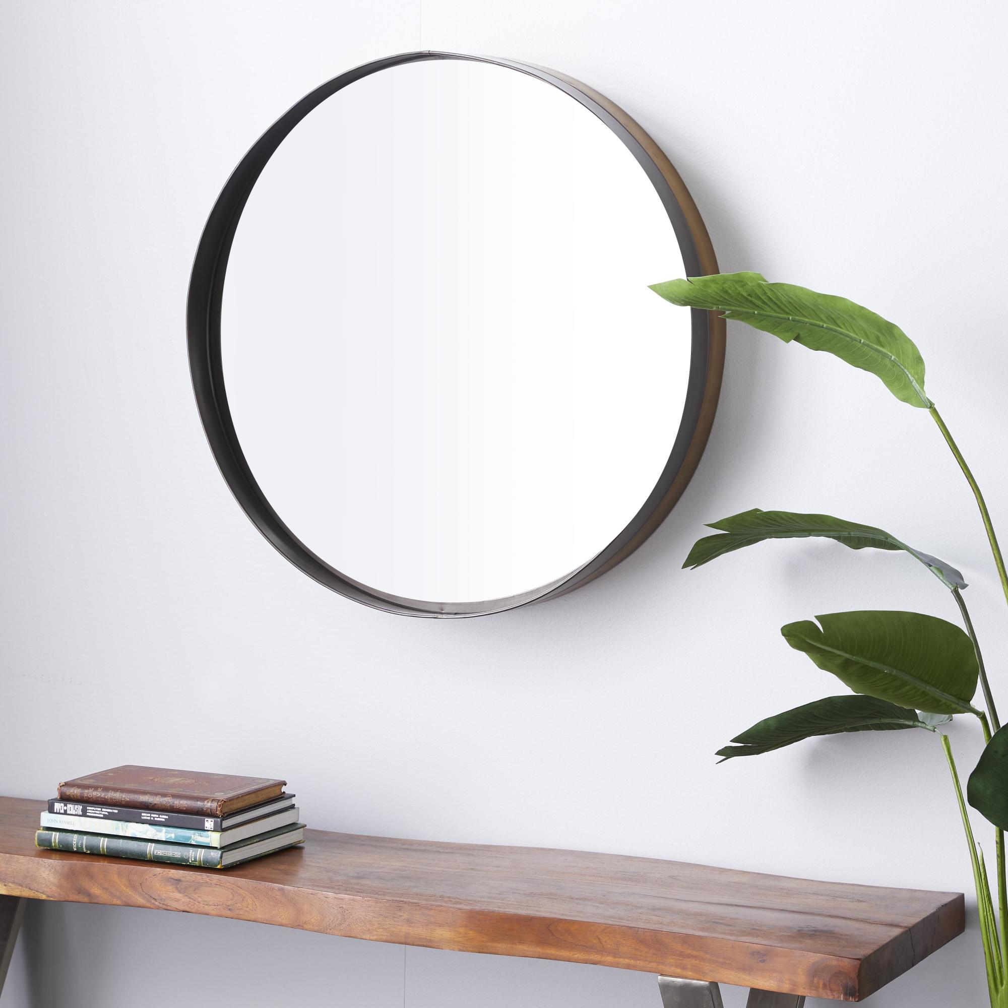Metal Room Wall Mirror with Thin Frame 32" x 3" x 32"