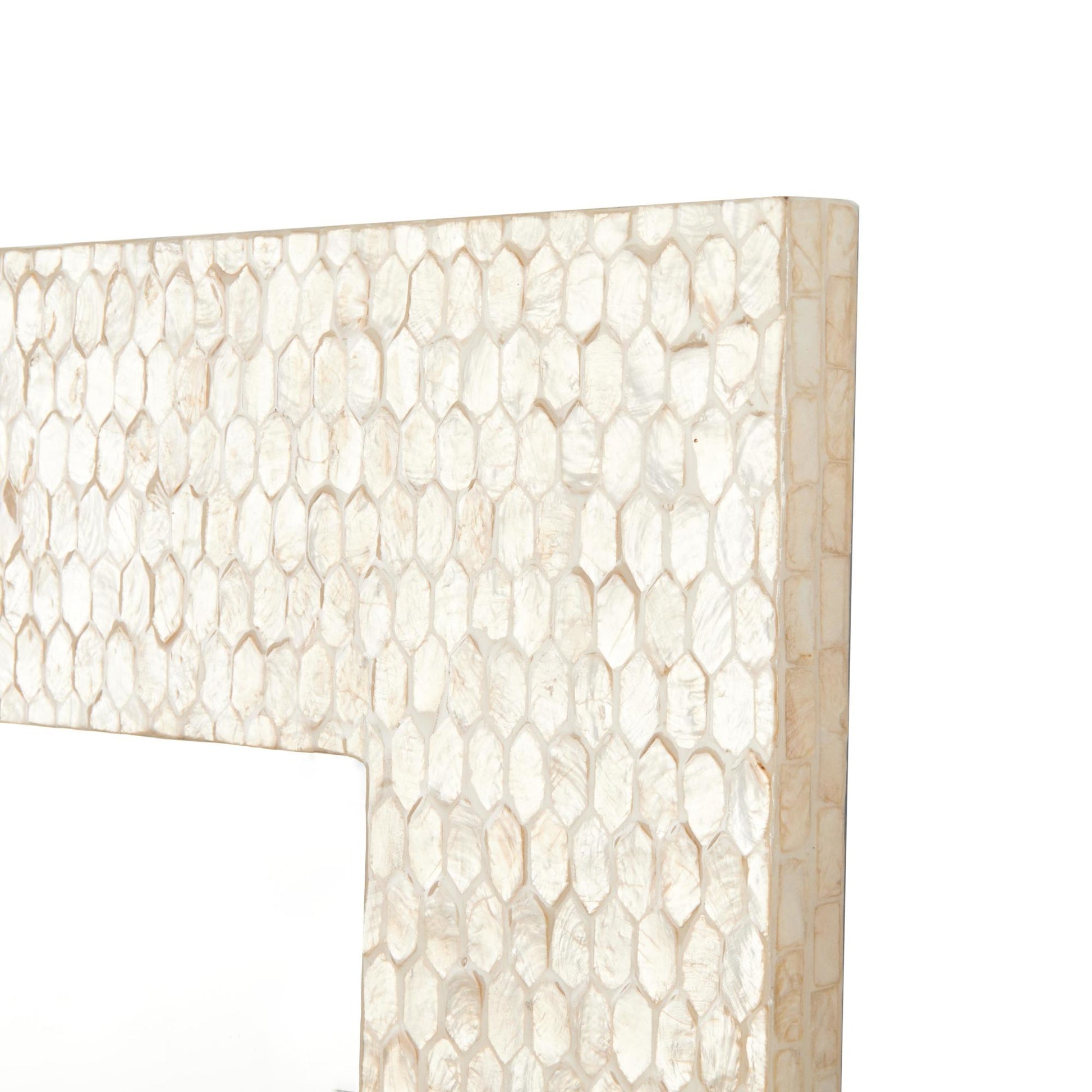 Cream Mother of Pearl Shell Handmade Mosaic Room Wall Mirror