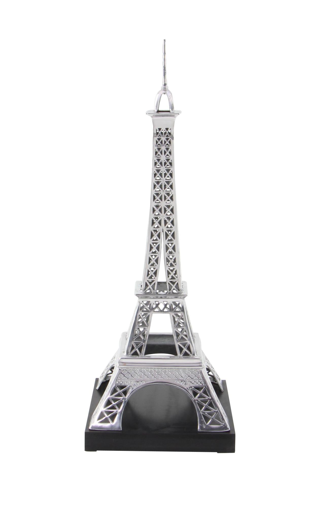 Eiffel Tower Silver Aluminum Metal Decorative Sculpture