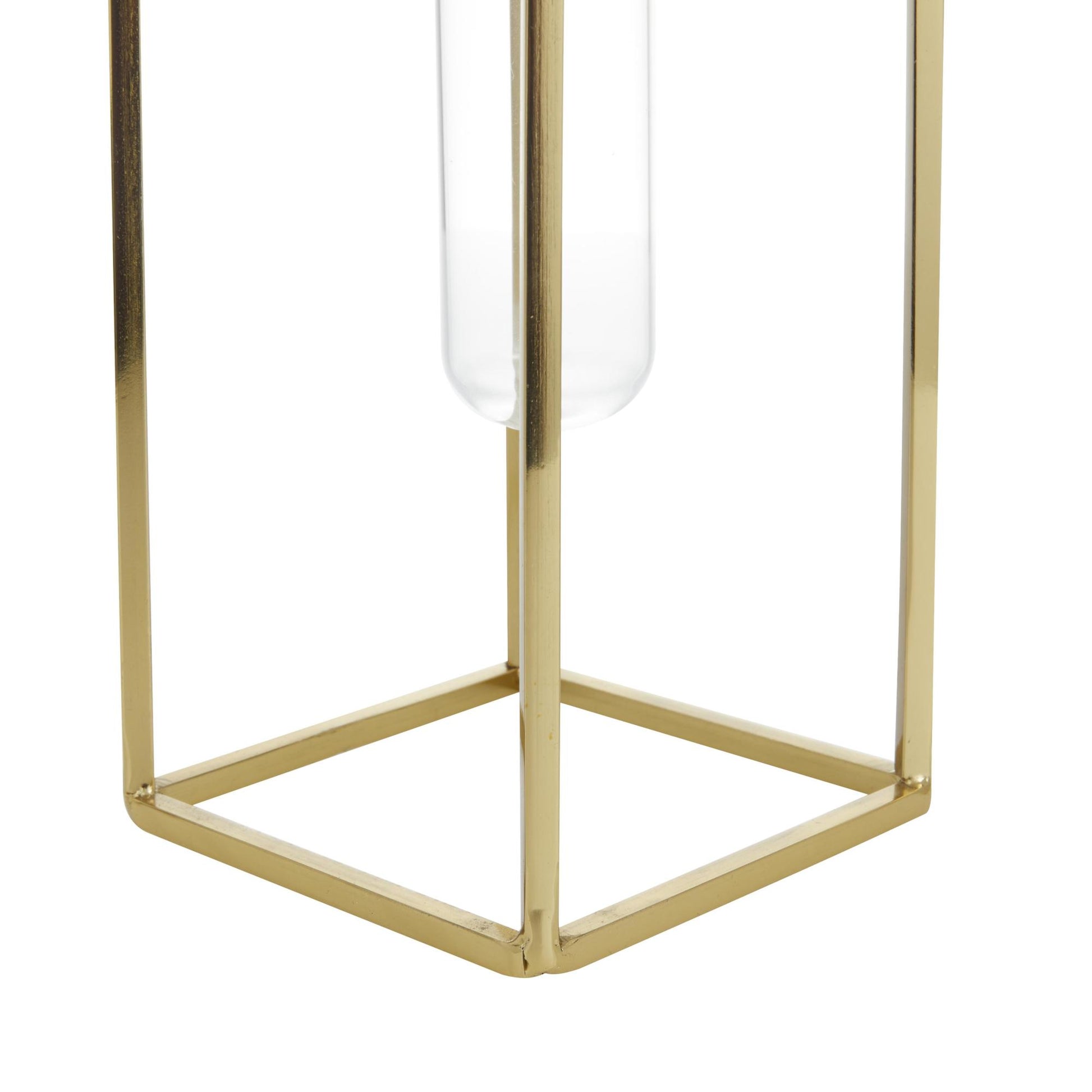 CosmoLiving by Cosmopolitan Set of 3 Gold Stainless Steel Metal Test Tube Decorative Vase