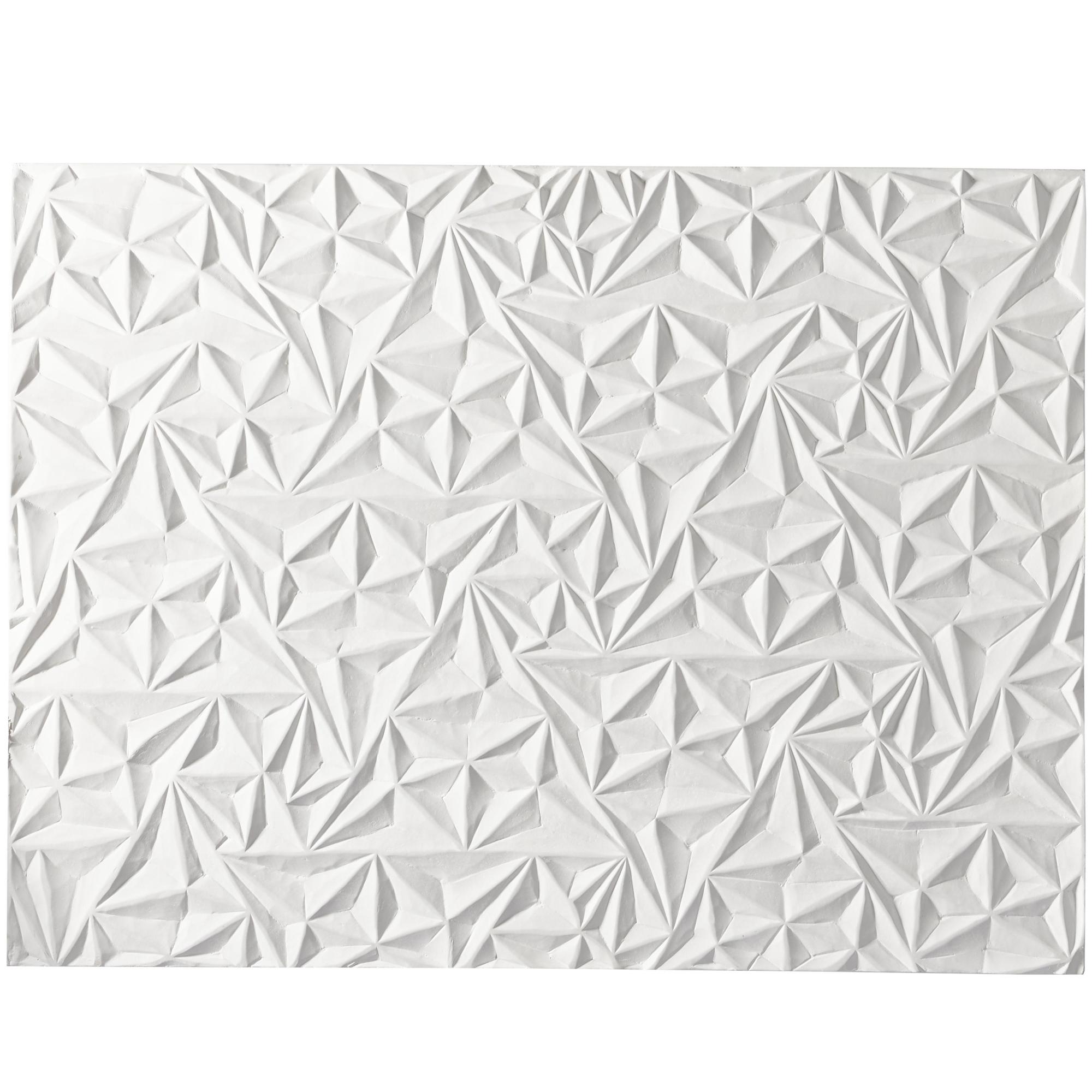 CosmoLiving by Cosmopolitan Geometric White Wooden Handmade Intricately Carved Home Wall Decor