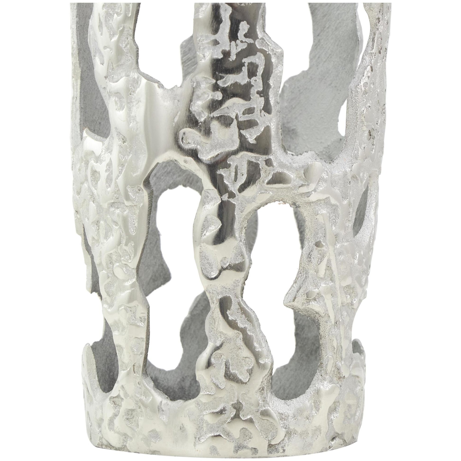 Abstract Aluminum Metal Drip Decorative Vase with Melting Designed Body