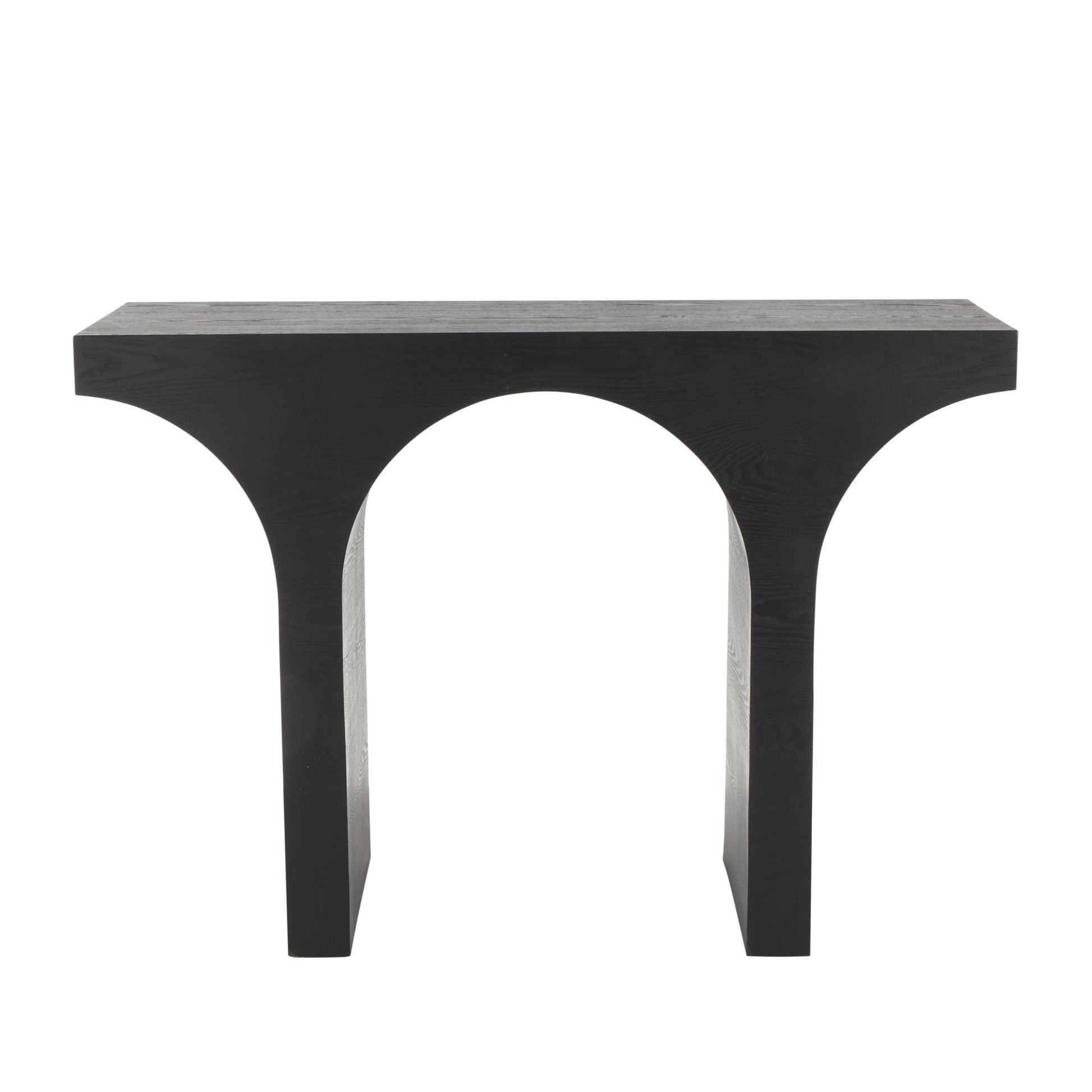 Abstract Black Wood Cutout Arch Living Room Console Table