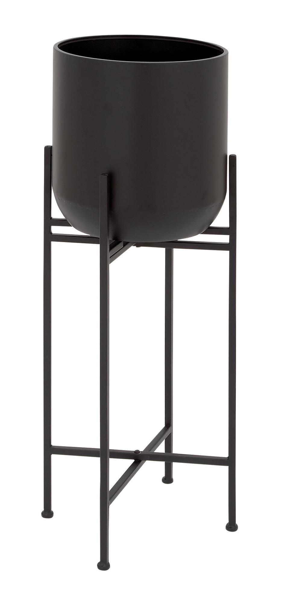Black Metal Indoor Outdoor Planter with Removable Stand