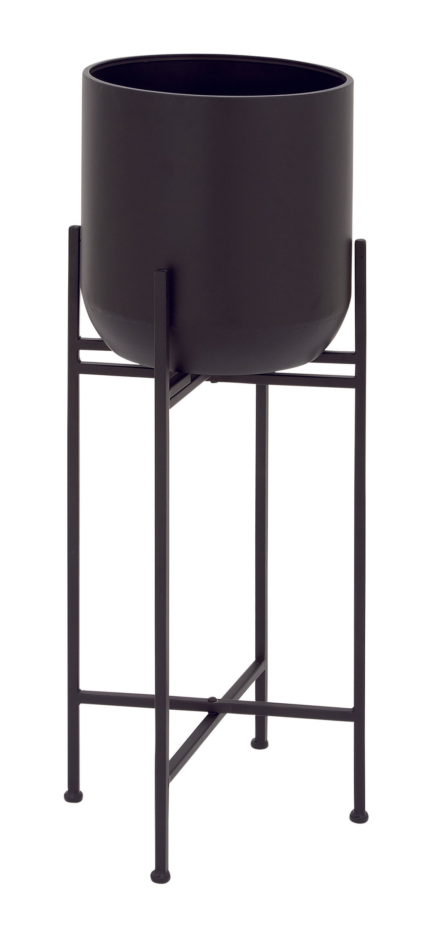 Black Metal Indoor Outdoor Planter with Removable Stand