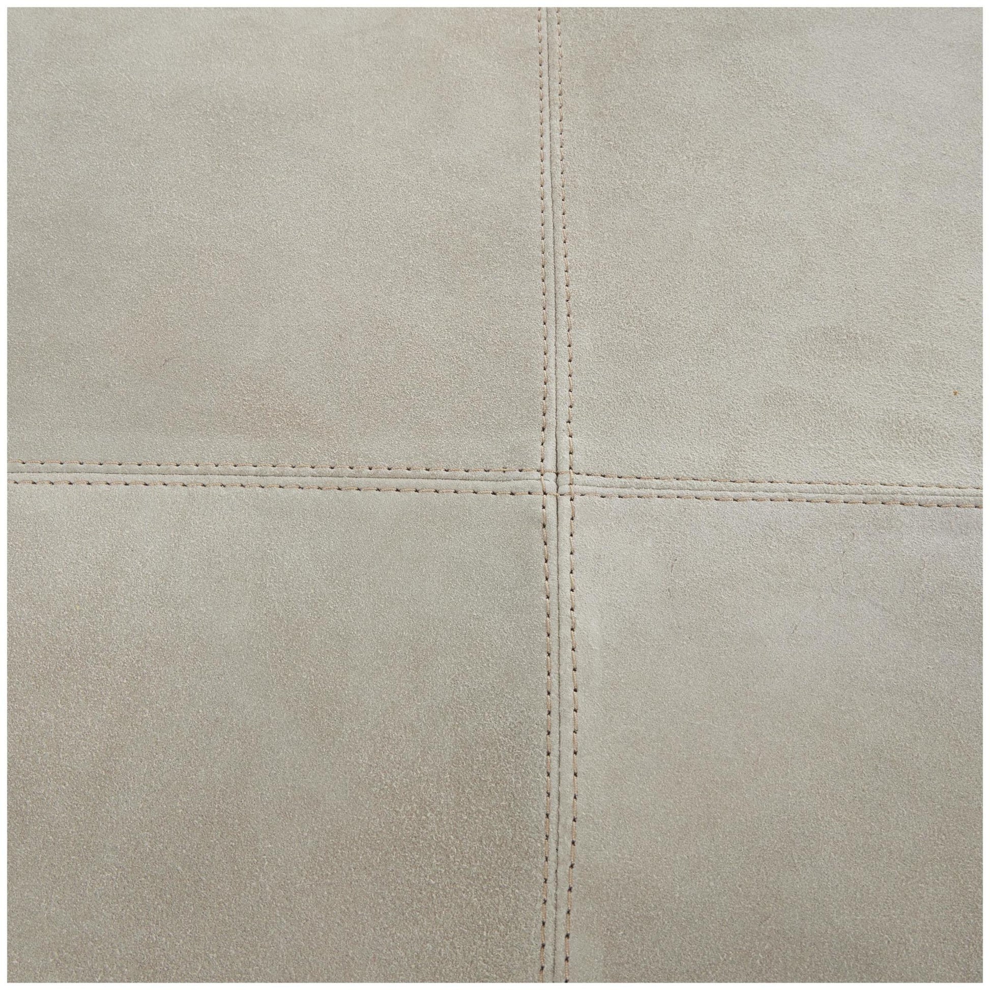 Leather Low Profile Square Stuffed Pouf with Patchwork Design