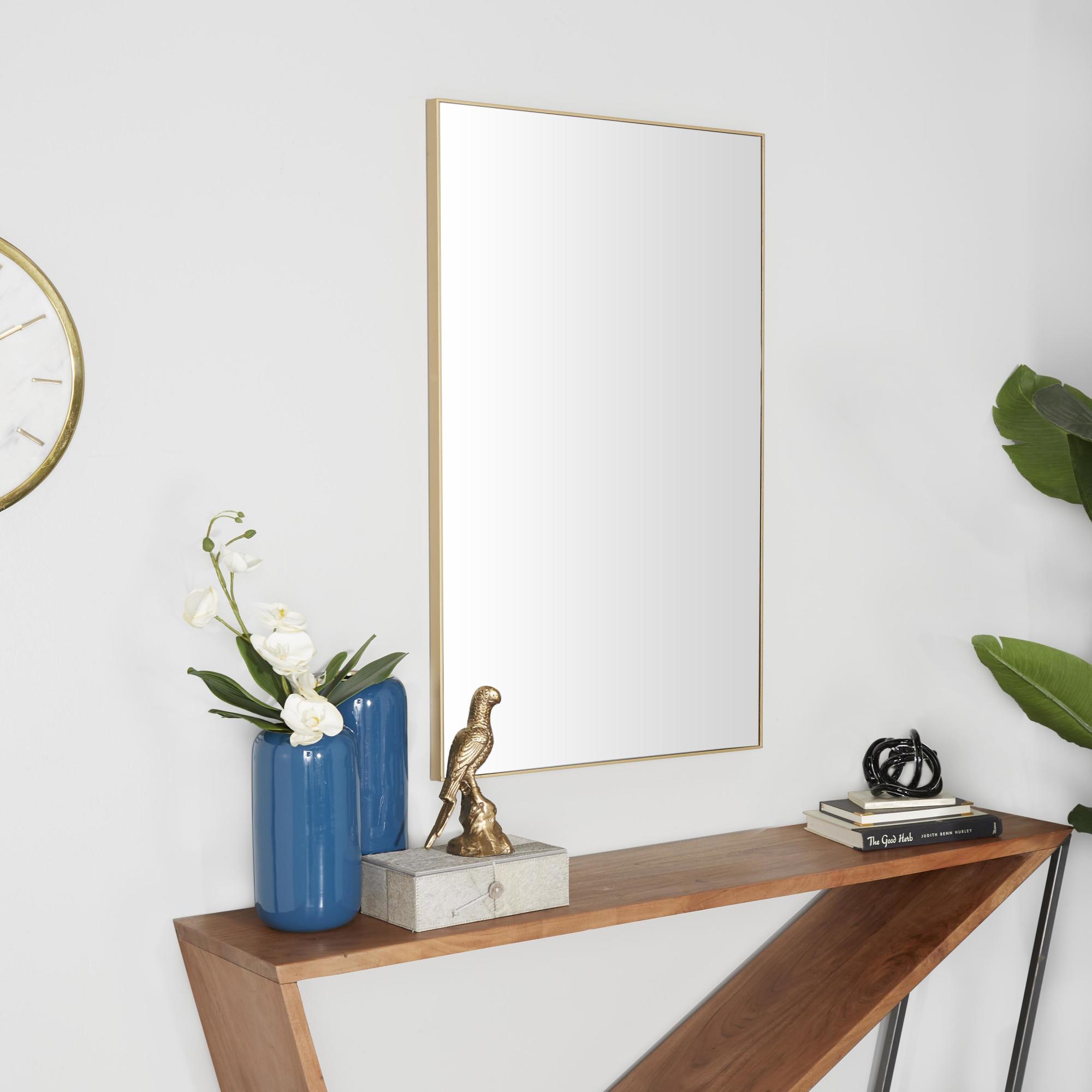 Wooden Room Wall Mirror with Thin Frame