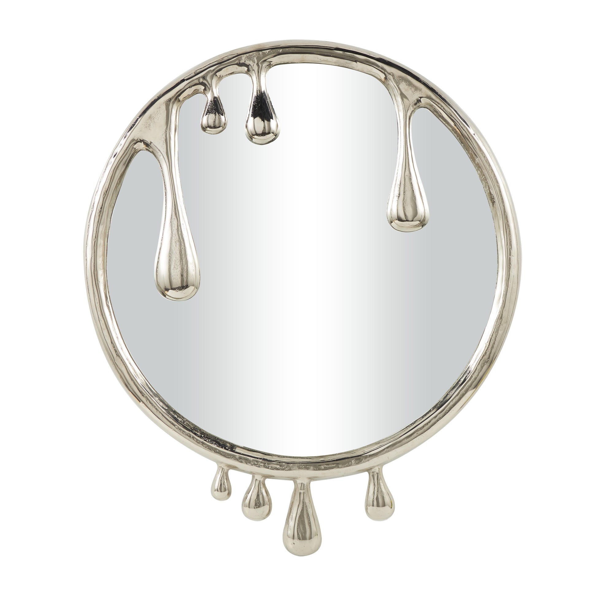 Abstract Aluminum Metal Drip Room Wall Mirror with Melting Designed Frame