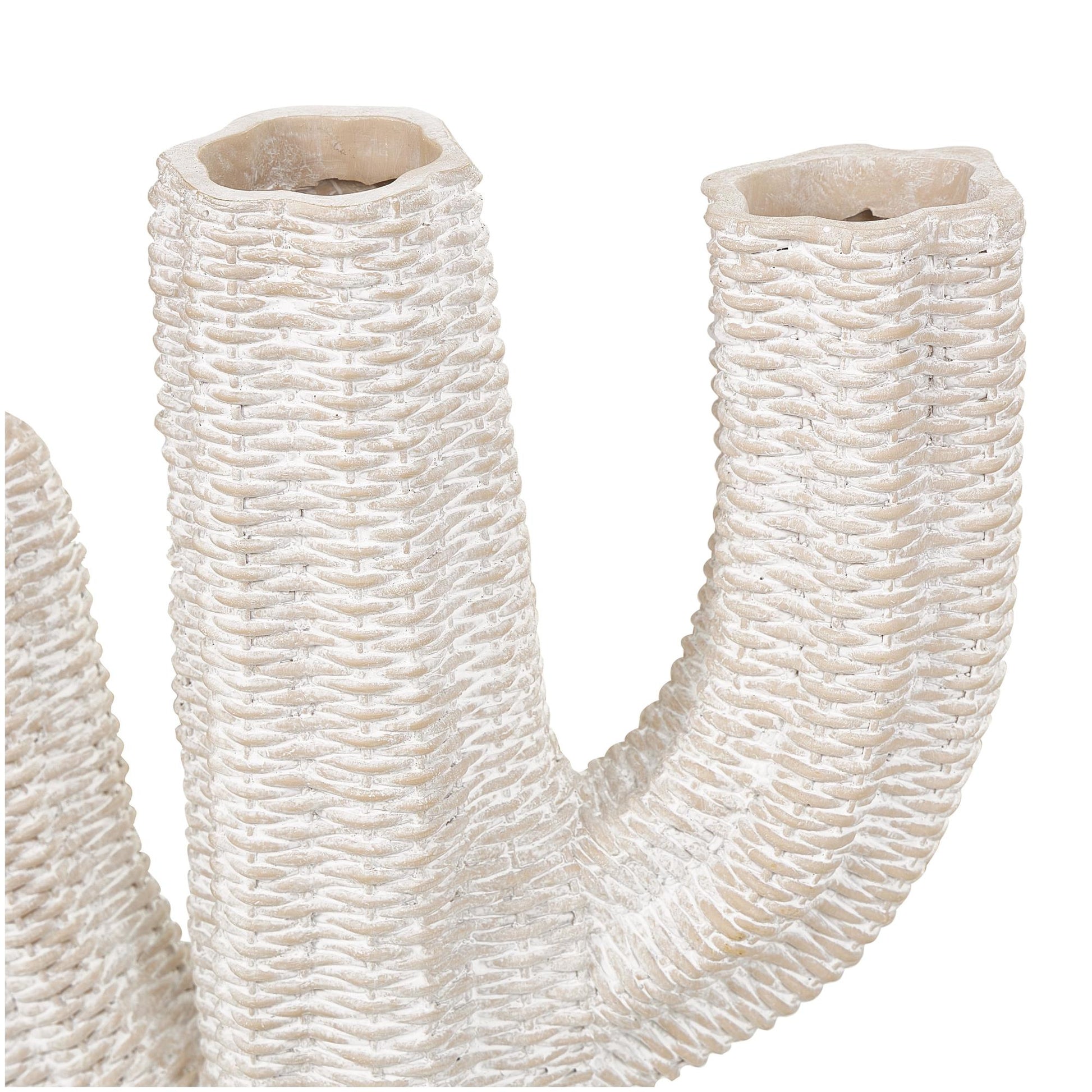 Cactus Cream Resin Tall Textured Indoor Outdoor Planter