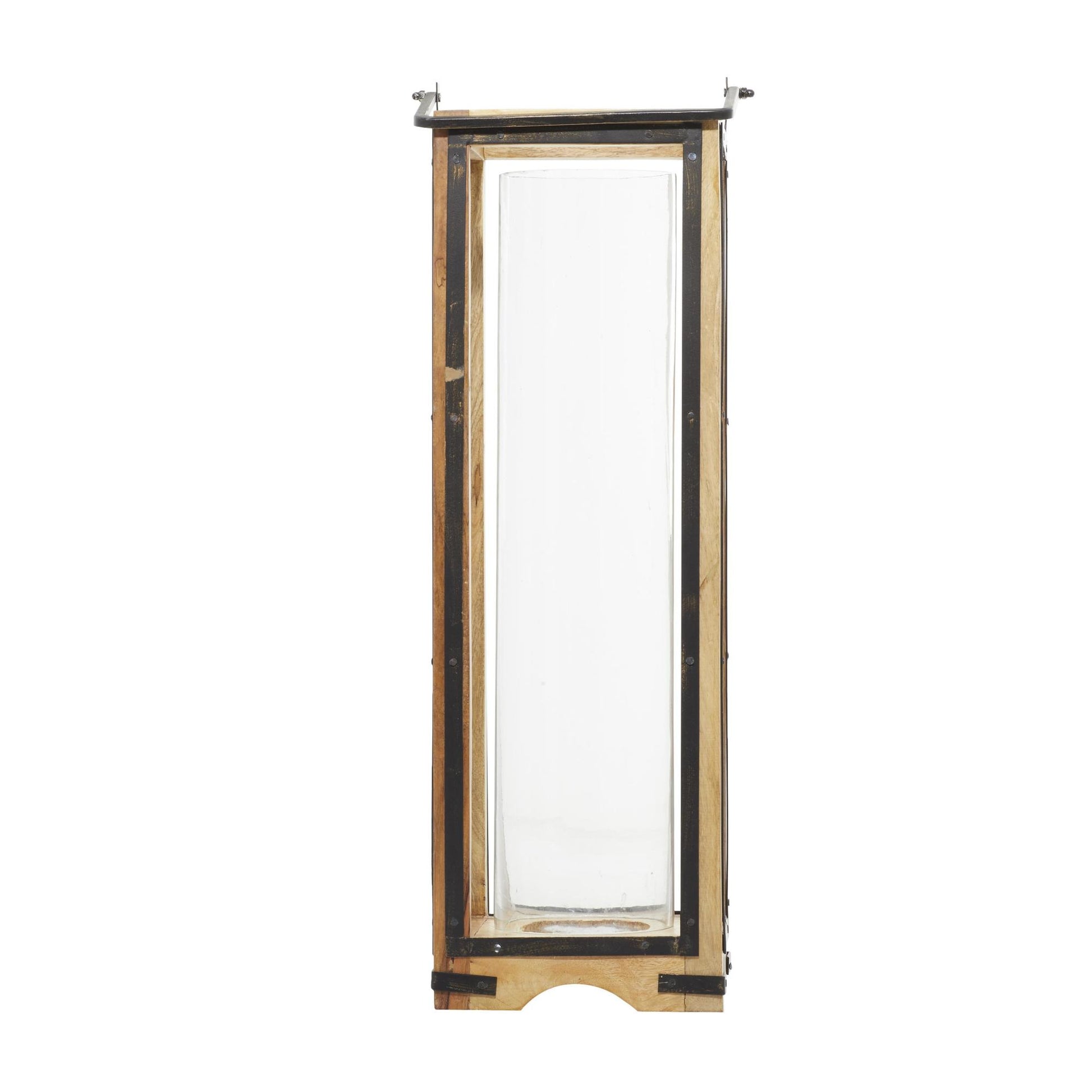 Brown Mango Wood Handmade Decorative Indoor Outdoor Candle Lantern