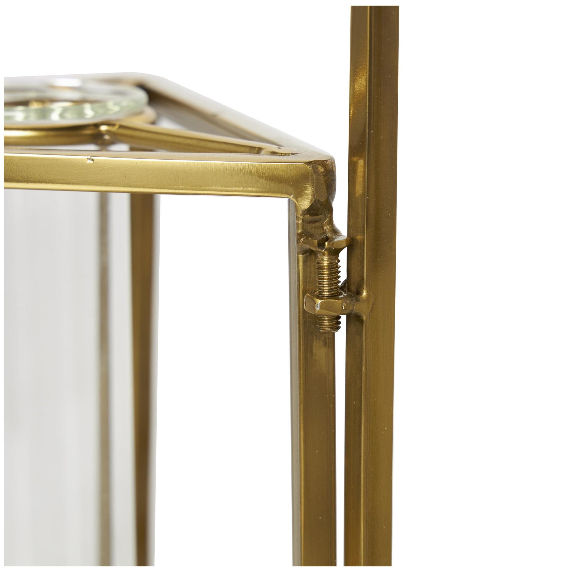 Geometric Gold Stainless Steel Metal Foldable Test Tube Bud Decorative Vase with Triangular Frames