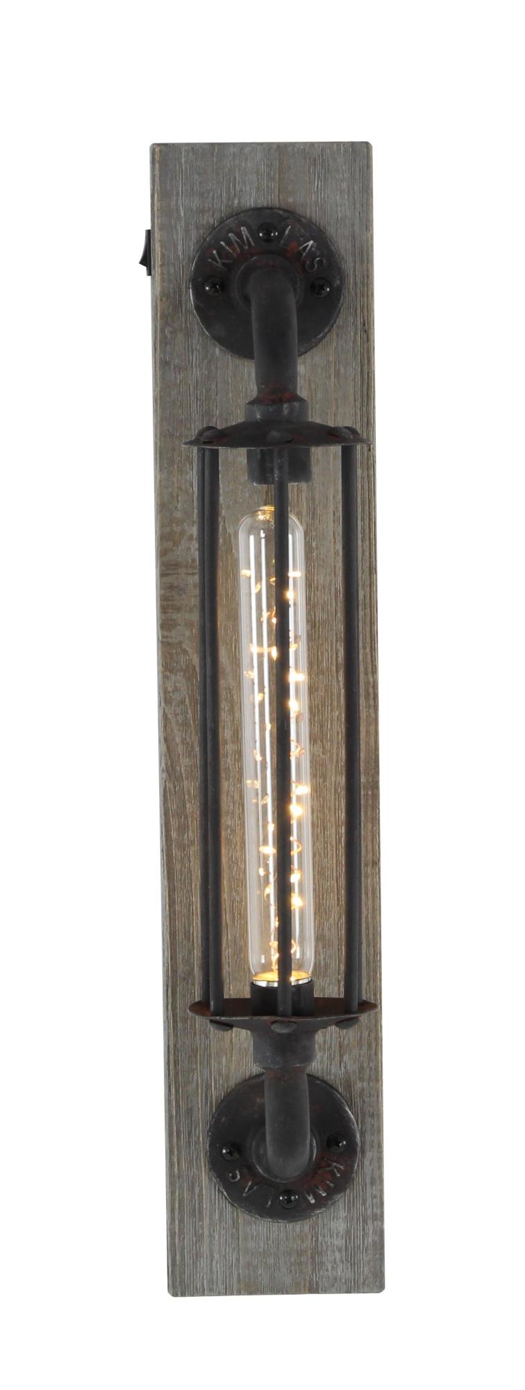 Geometric Black Metal Battery Operated Room Accent Lamp with Included Fixed LED Light