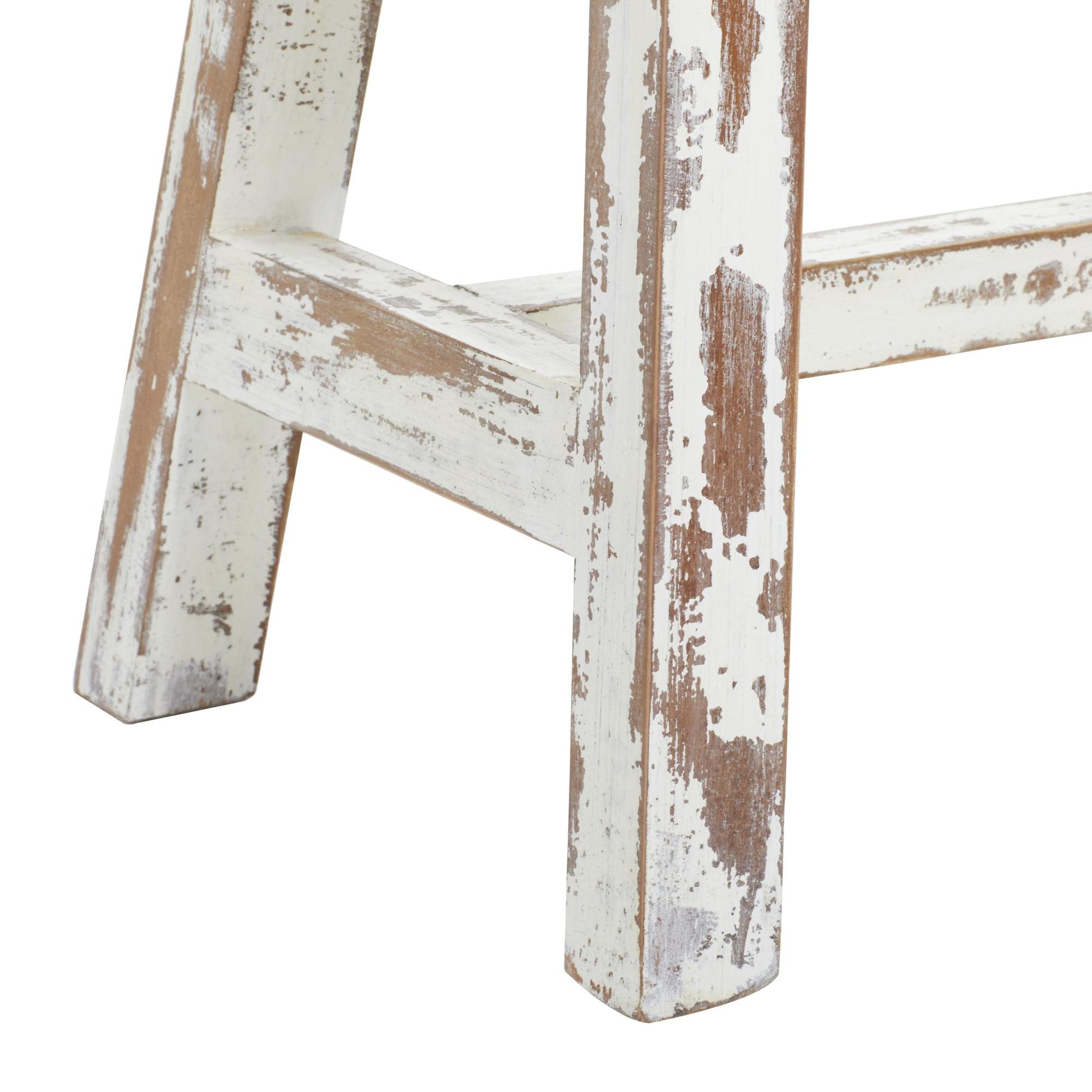 Wood Living Room Stool with Brown Wood Top 20" x 14" x 18"