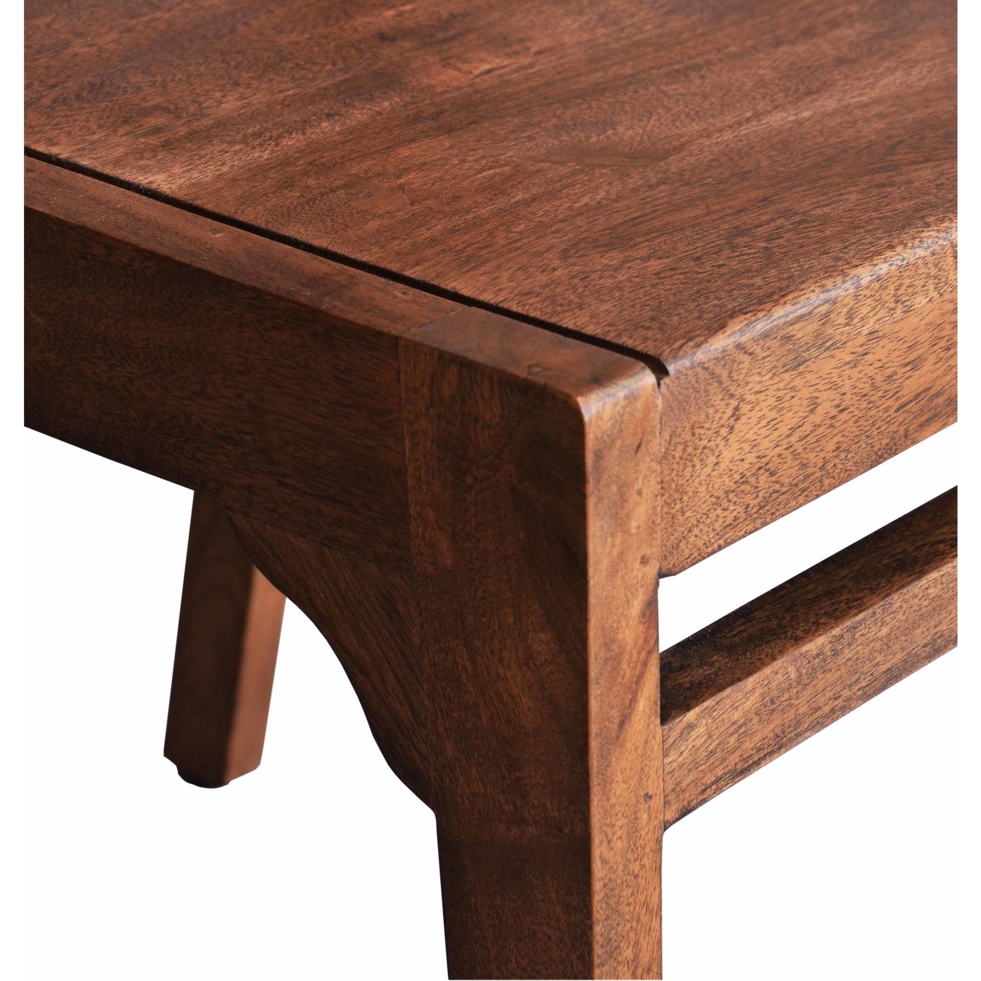 Brown Wood Kitchen Dining Chair with Angled Back Rest and Natural Wood Grains